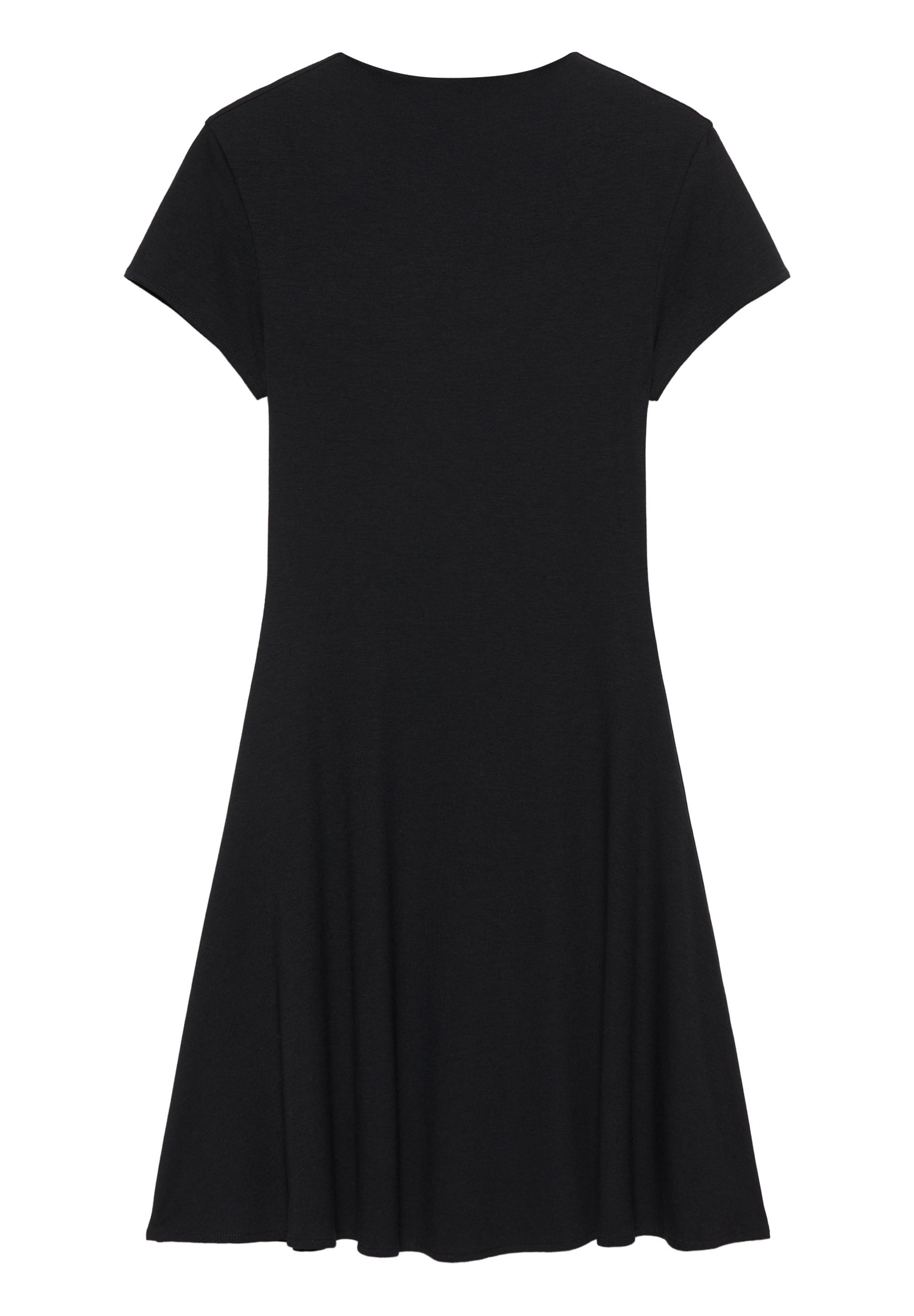 Short mock neck dress — Black