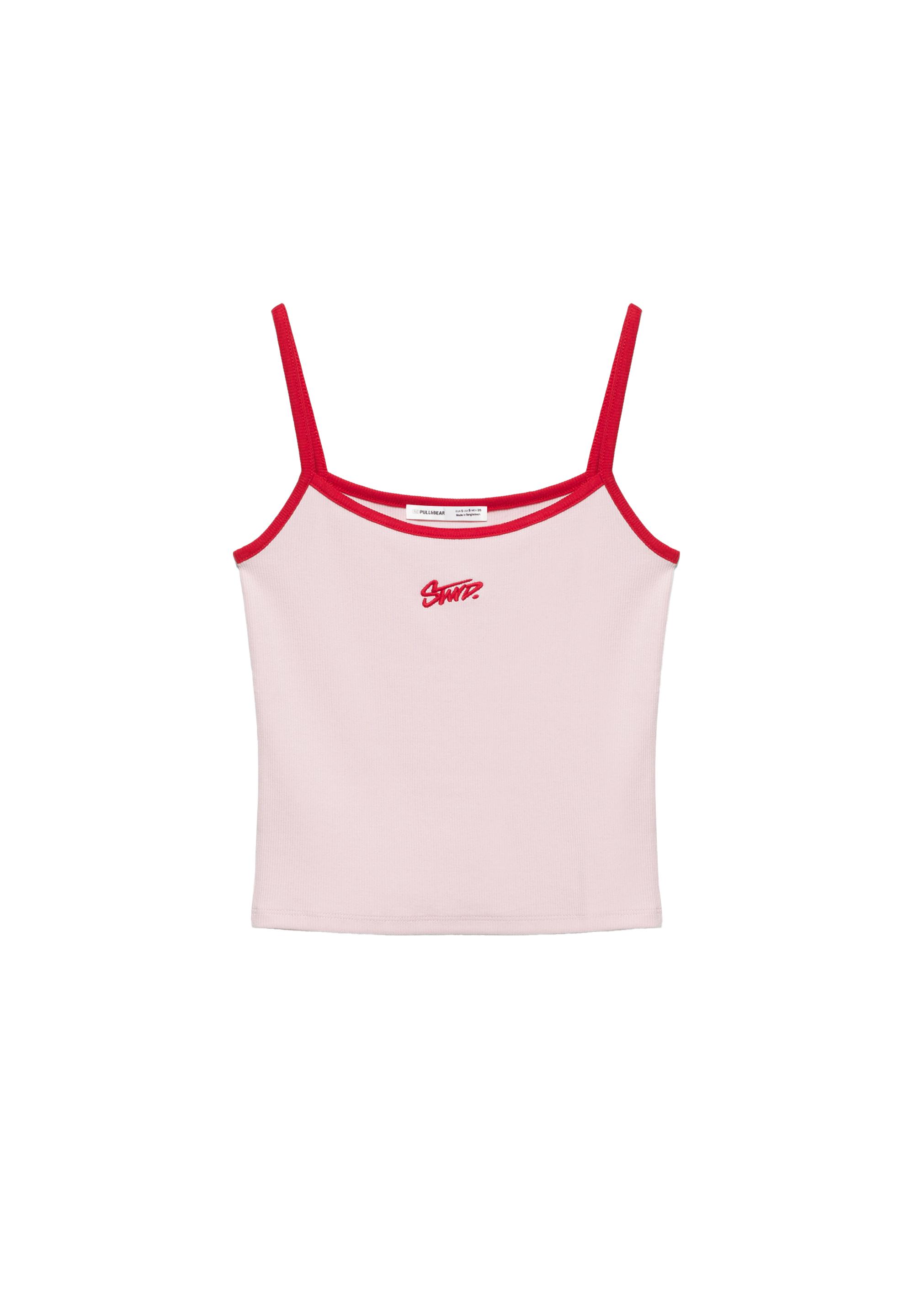 STWD fine strap top — Pastel pink