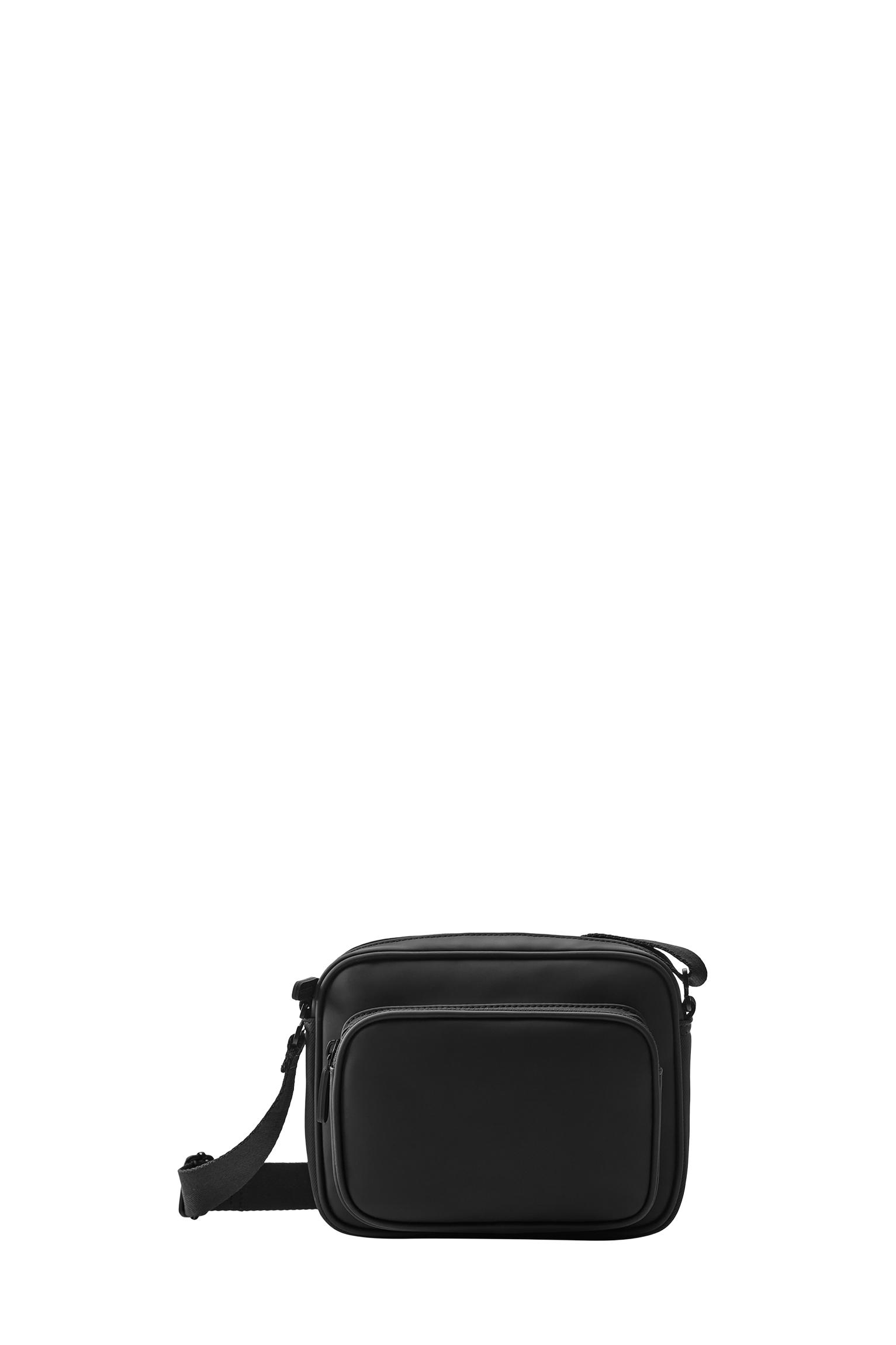 Rubberised crossbody bag — Black