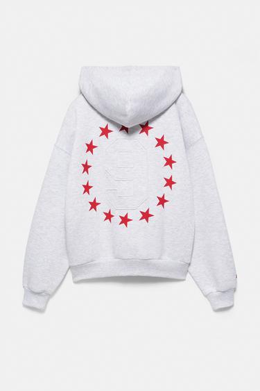 Star graphic hoodie — Grey marl 6
