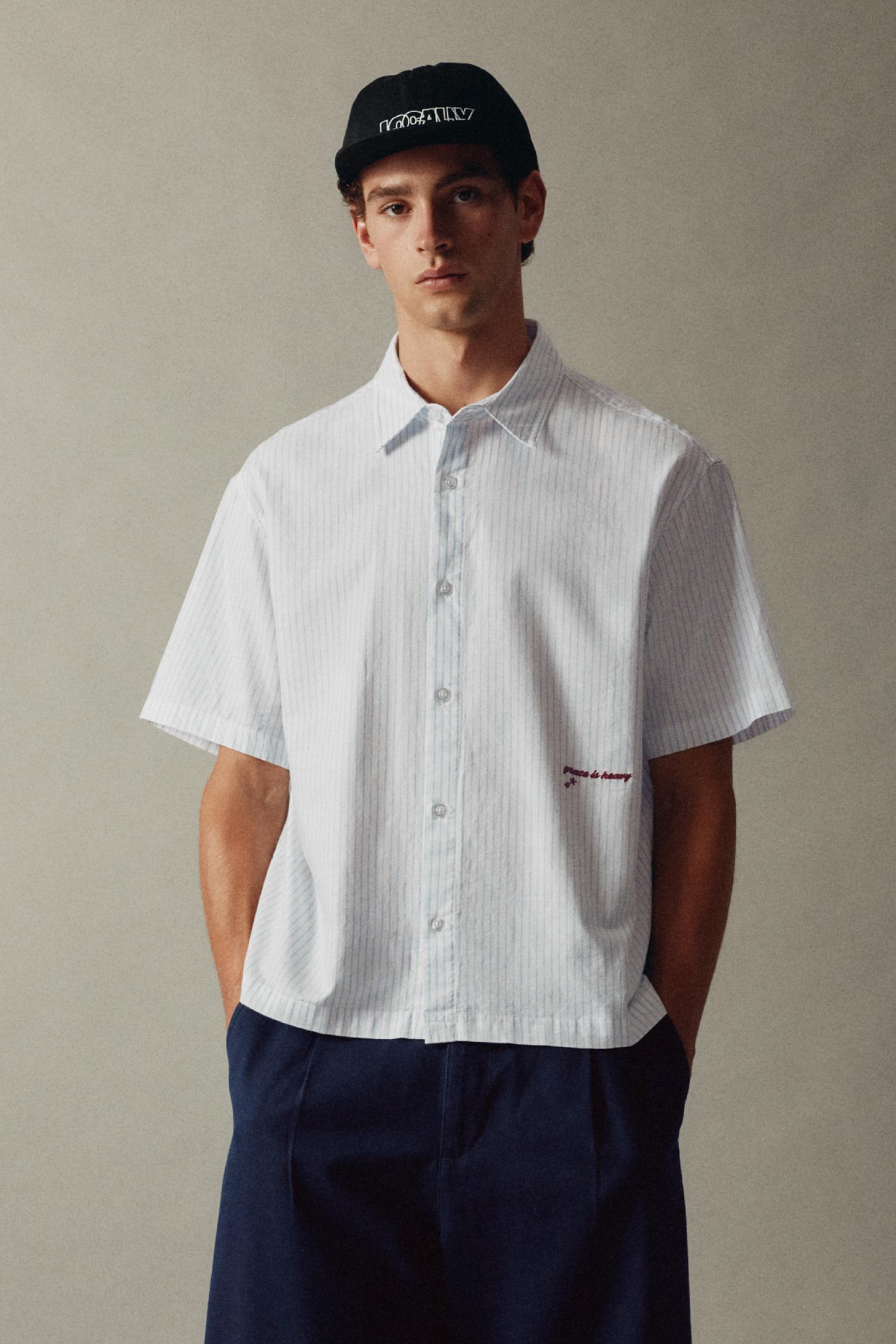 Camicia A Righe Maniche Corte