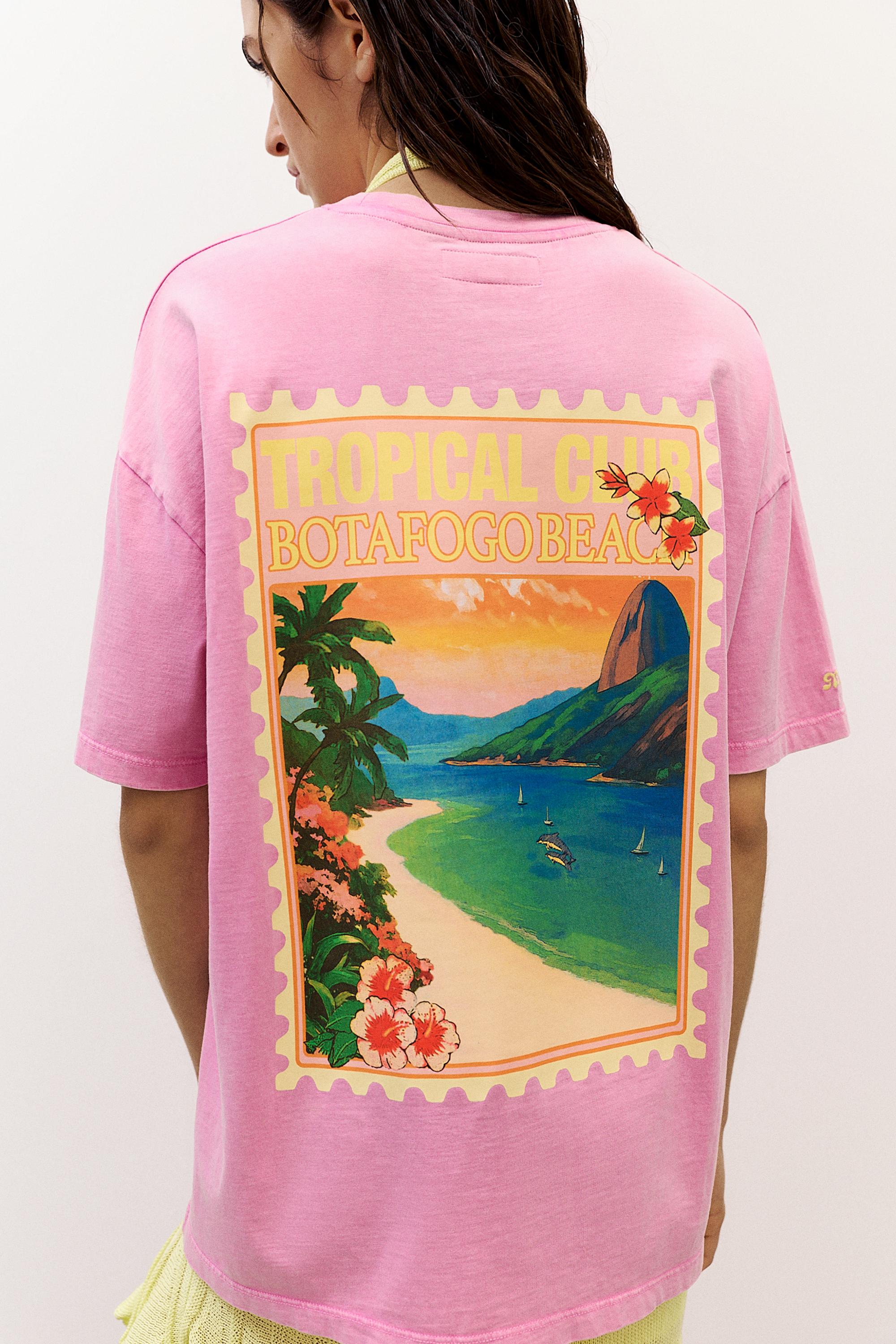 Botafogo Beach oversize T-shirt — Medium pink