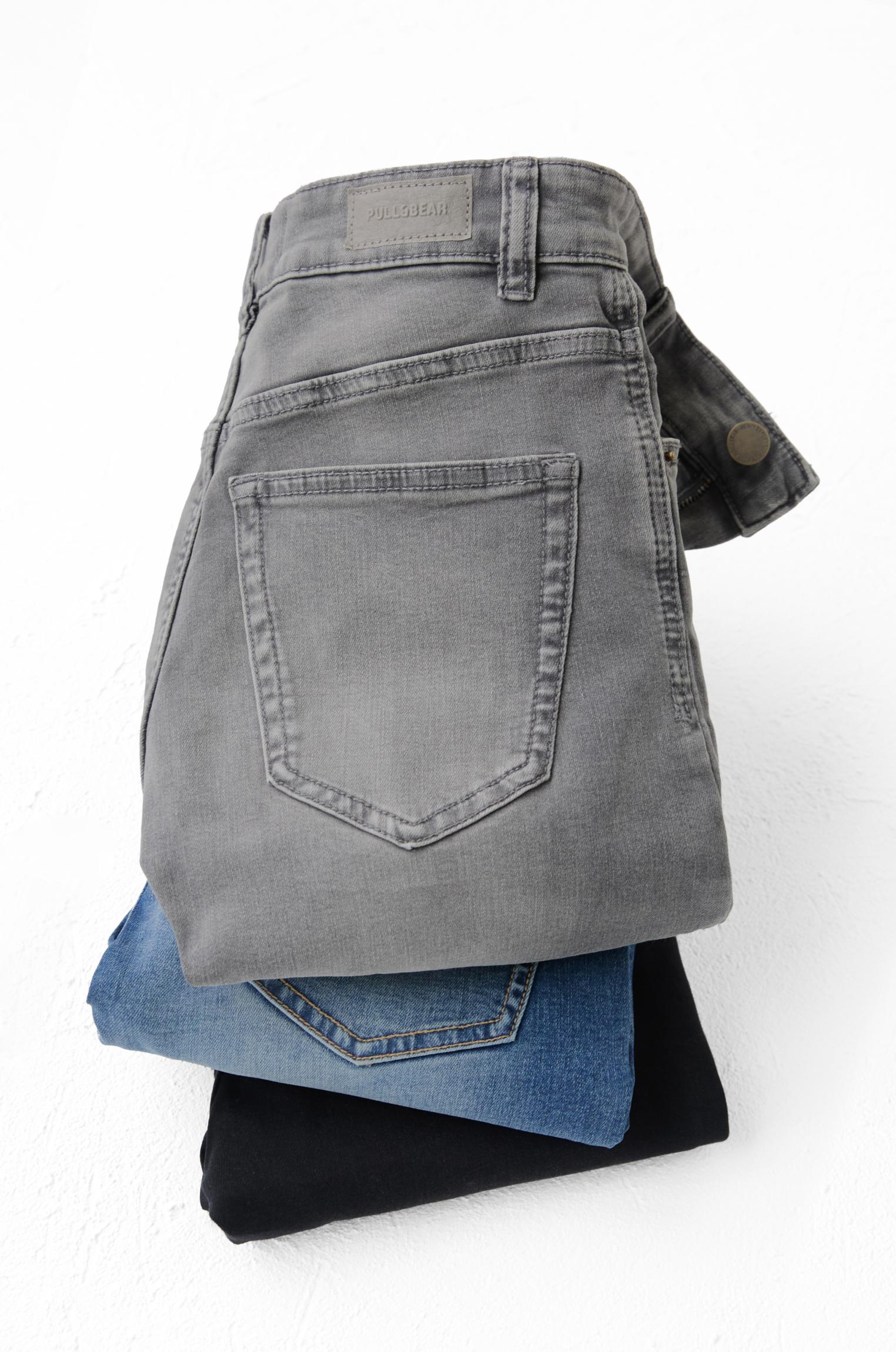 High-waist skinny jeans — Grey
