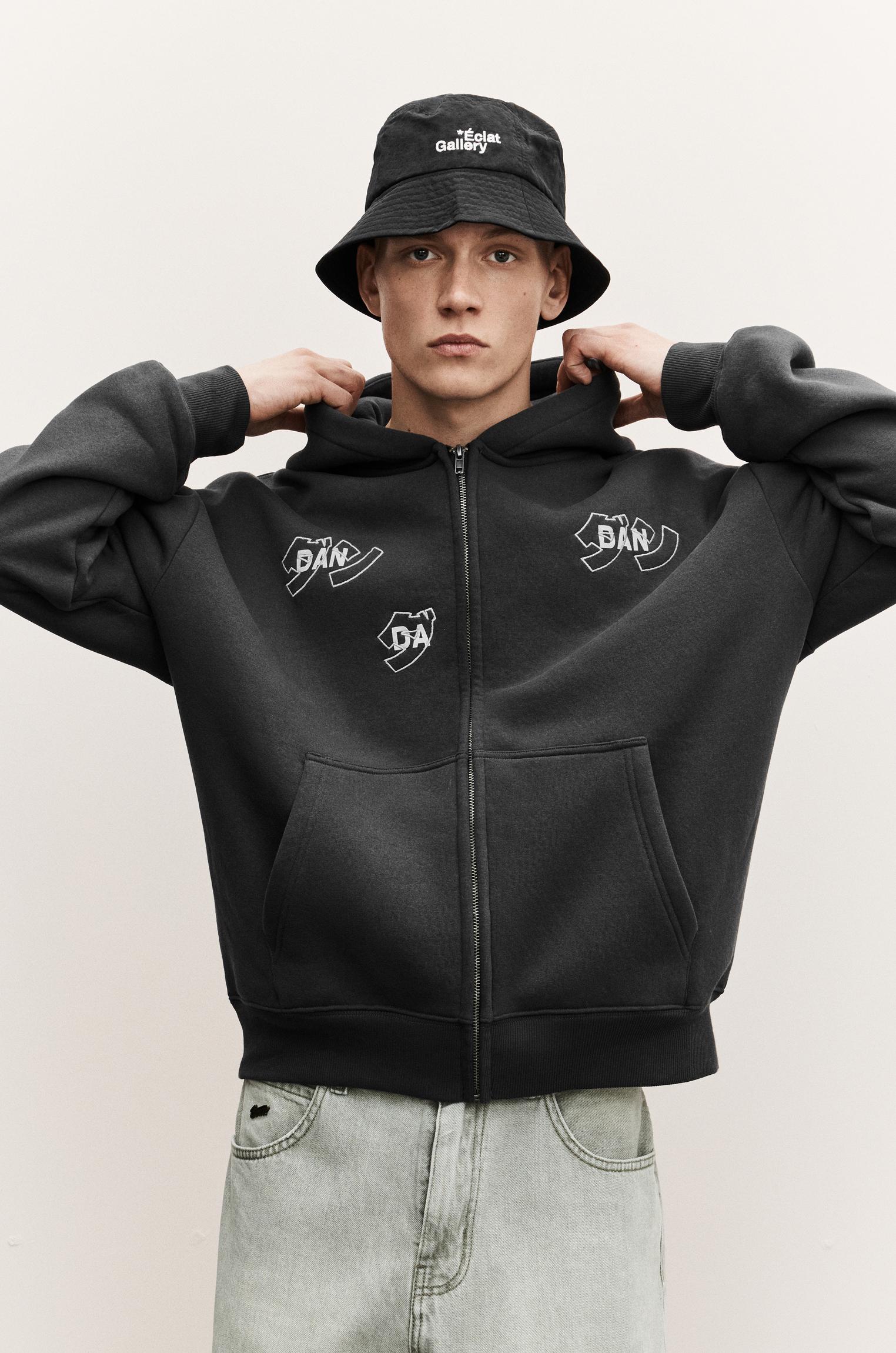 Dan Da Dan fermuarlı kapüşonlu sweatshirt - Görsel 20