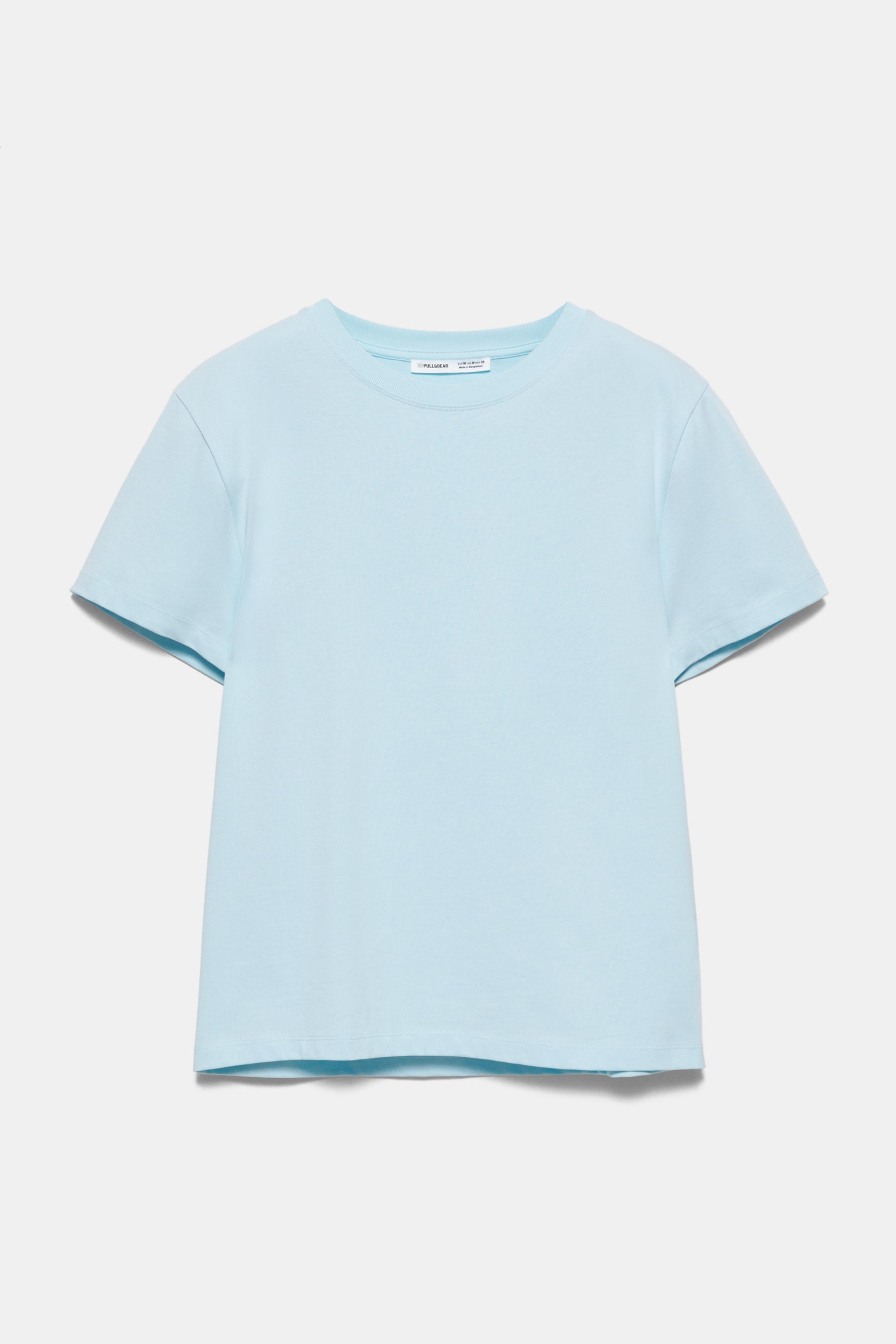 Short sleeve T-shirt 100% cotton — Sky blue