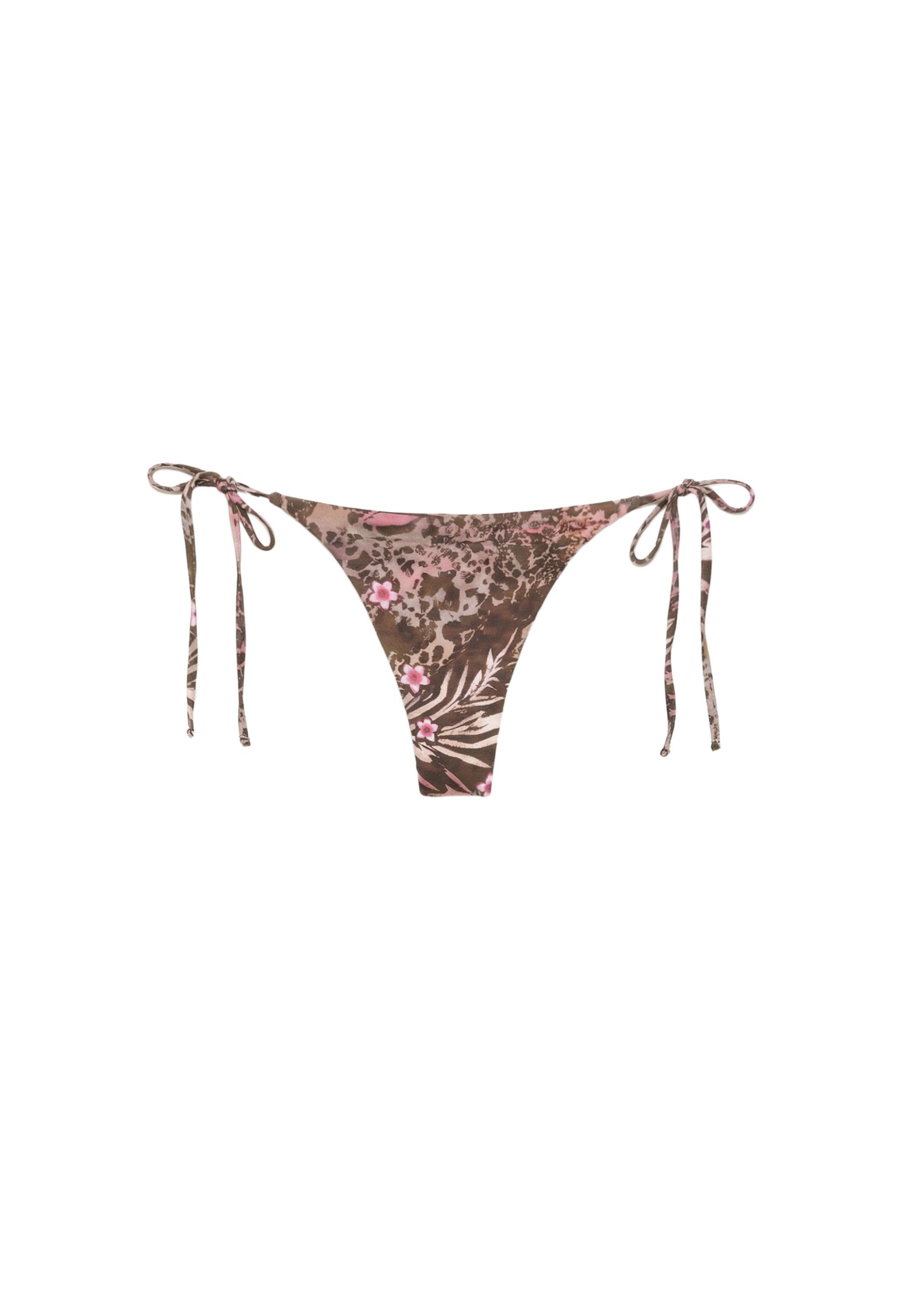 Printed bikini bottoms — Brown
