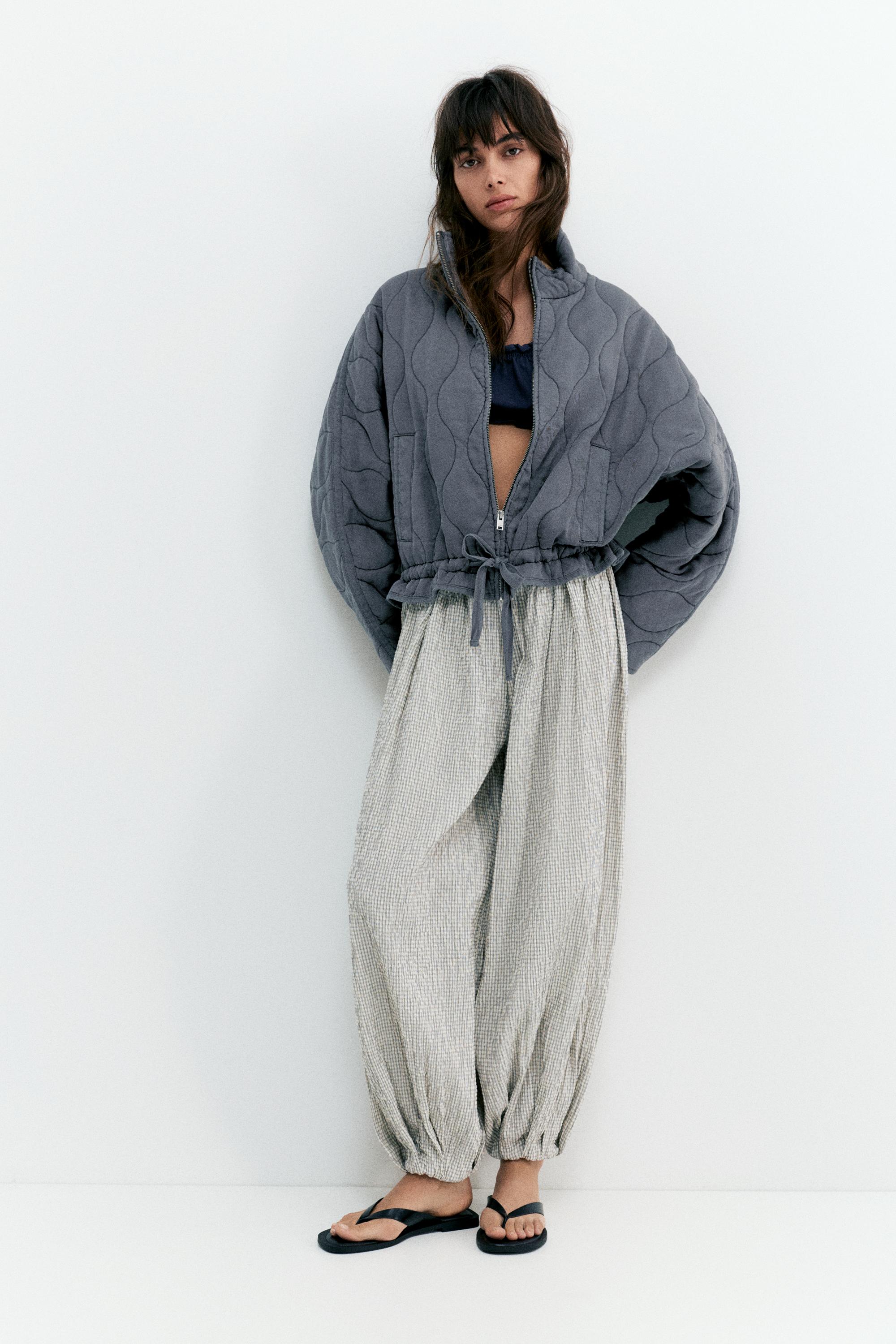 Dik yaka şişme mont - Görsel 7