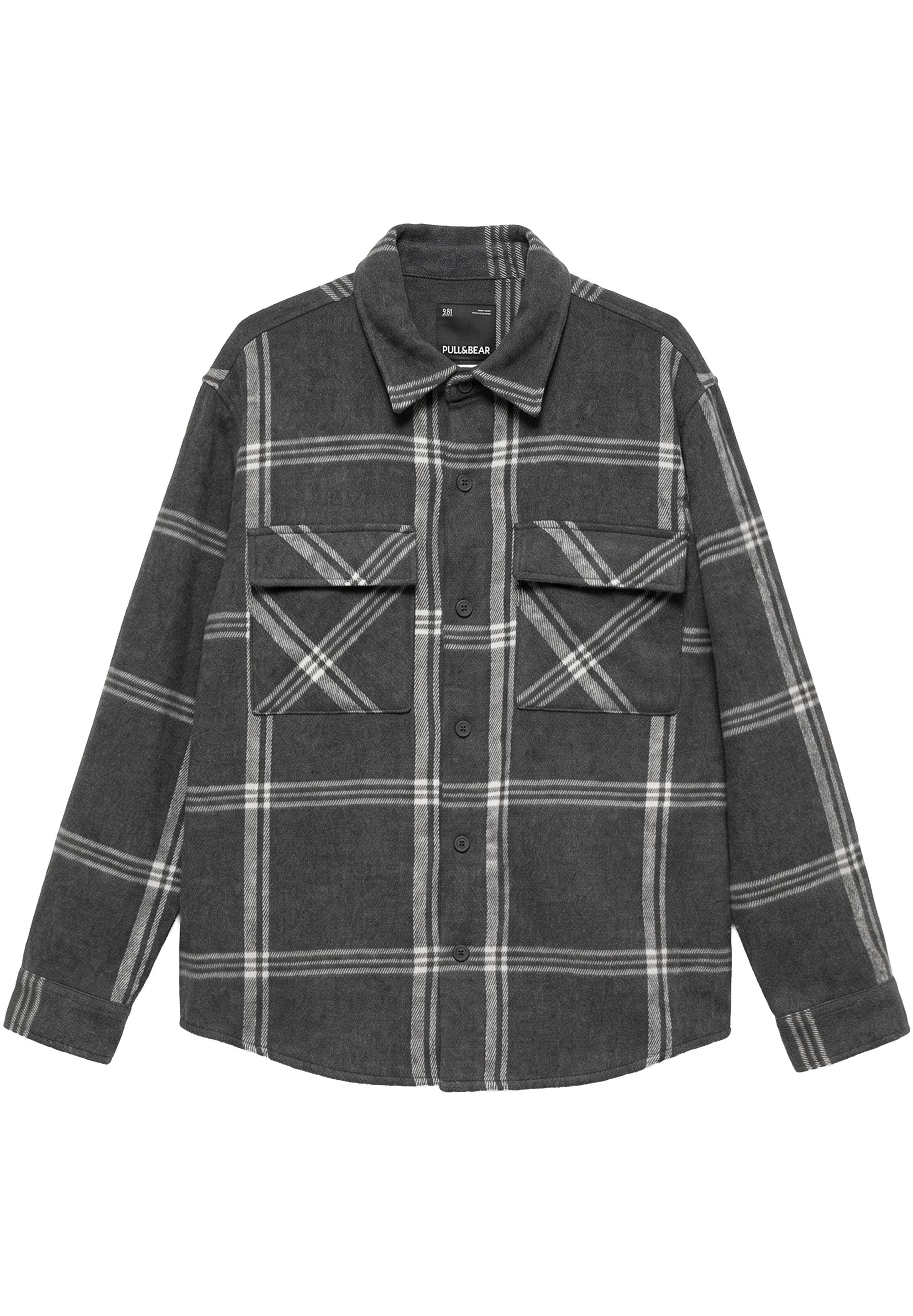 Pull&Bear Kareli uzun kollu overshirt