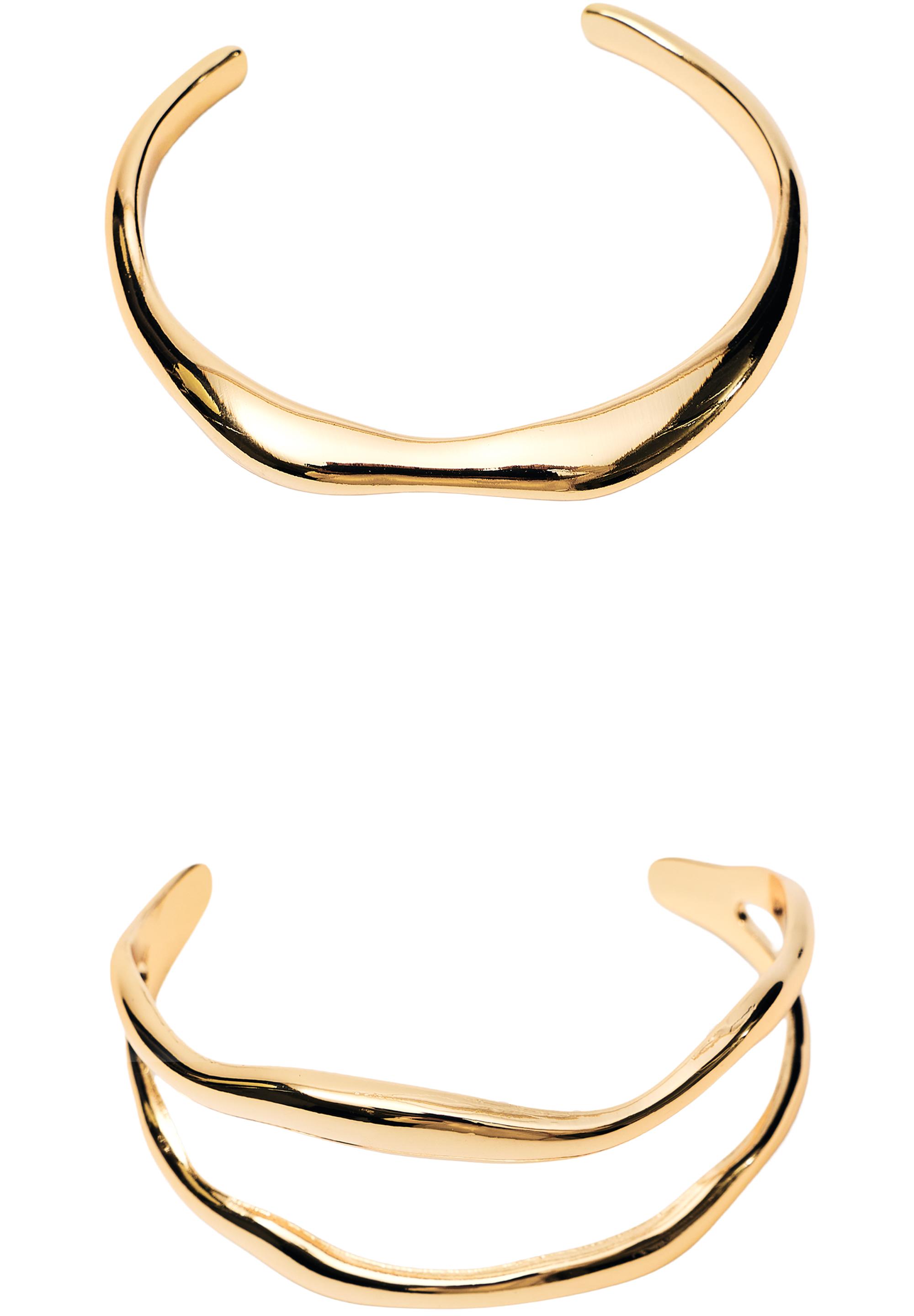 Pack of 2 wave bracelets — Gold