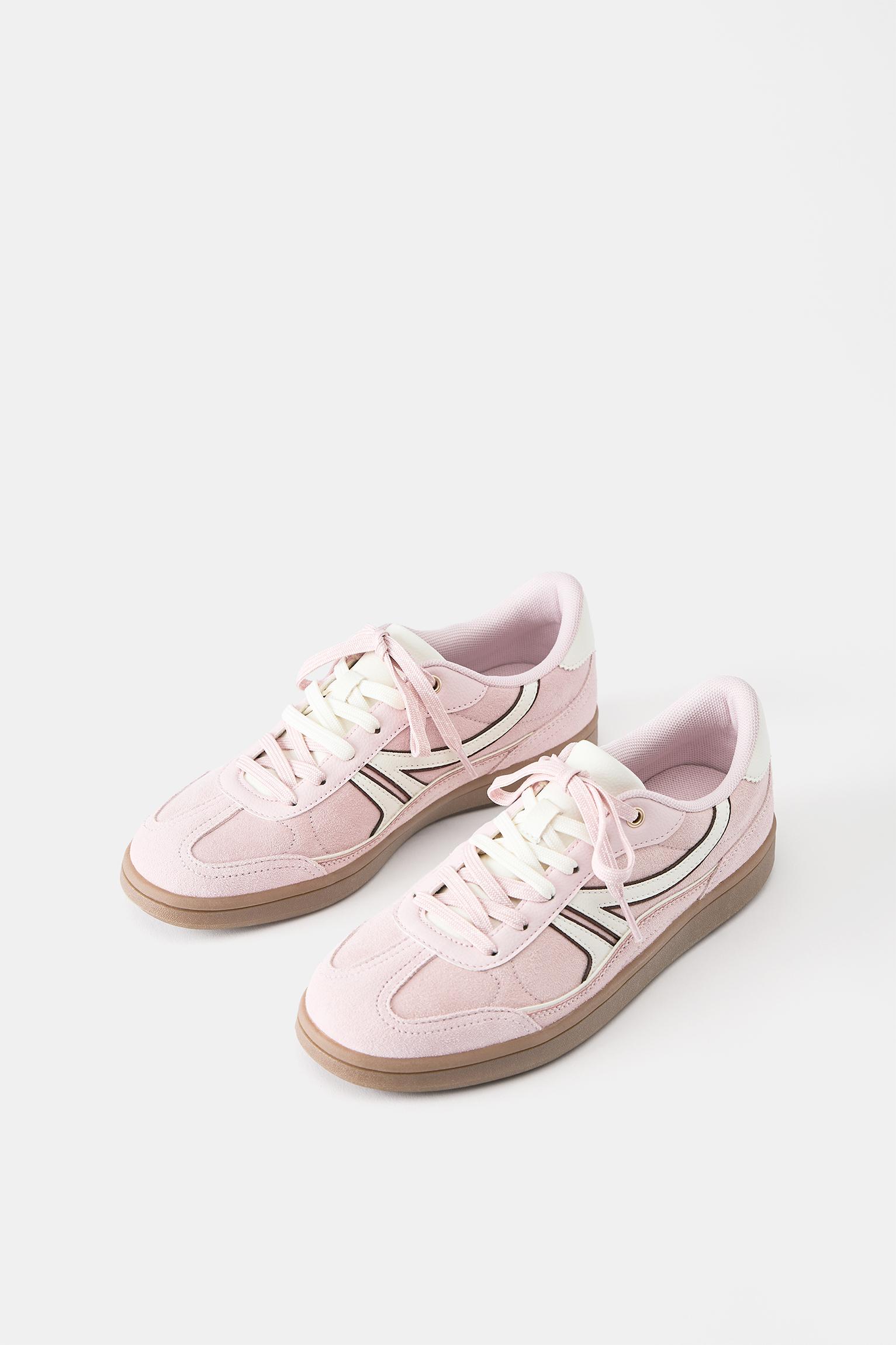 Lace-up retro trainers — Pink