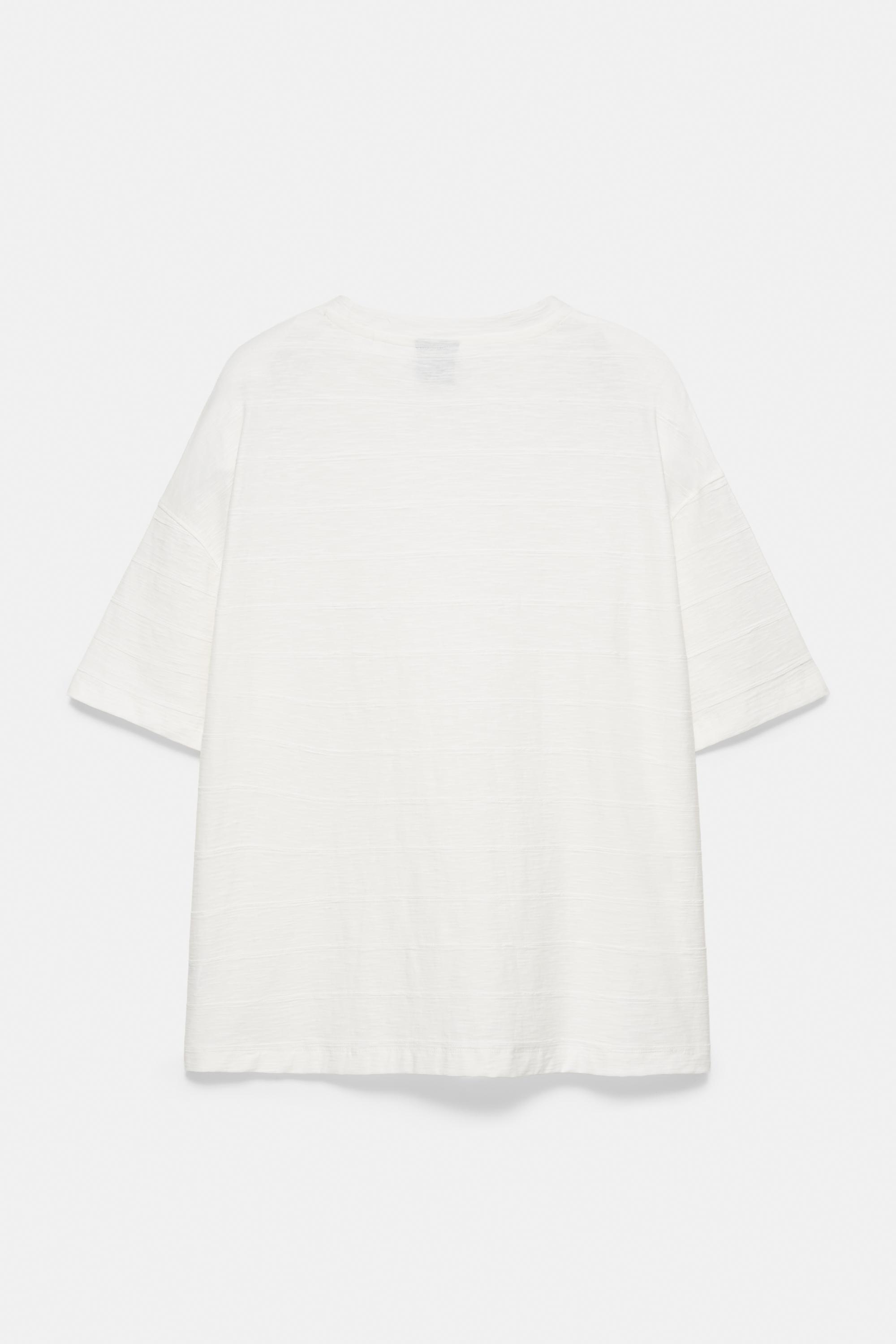 Boxy kesim dokulu t-shirt