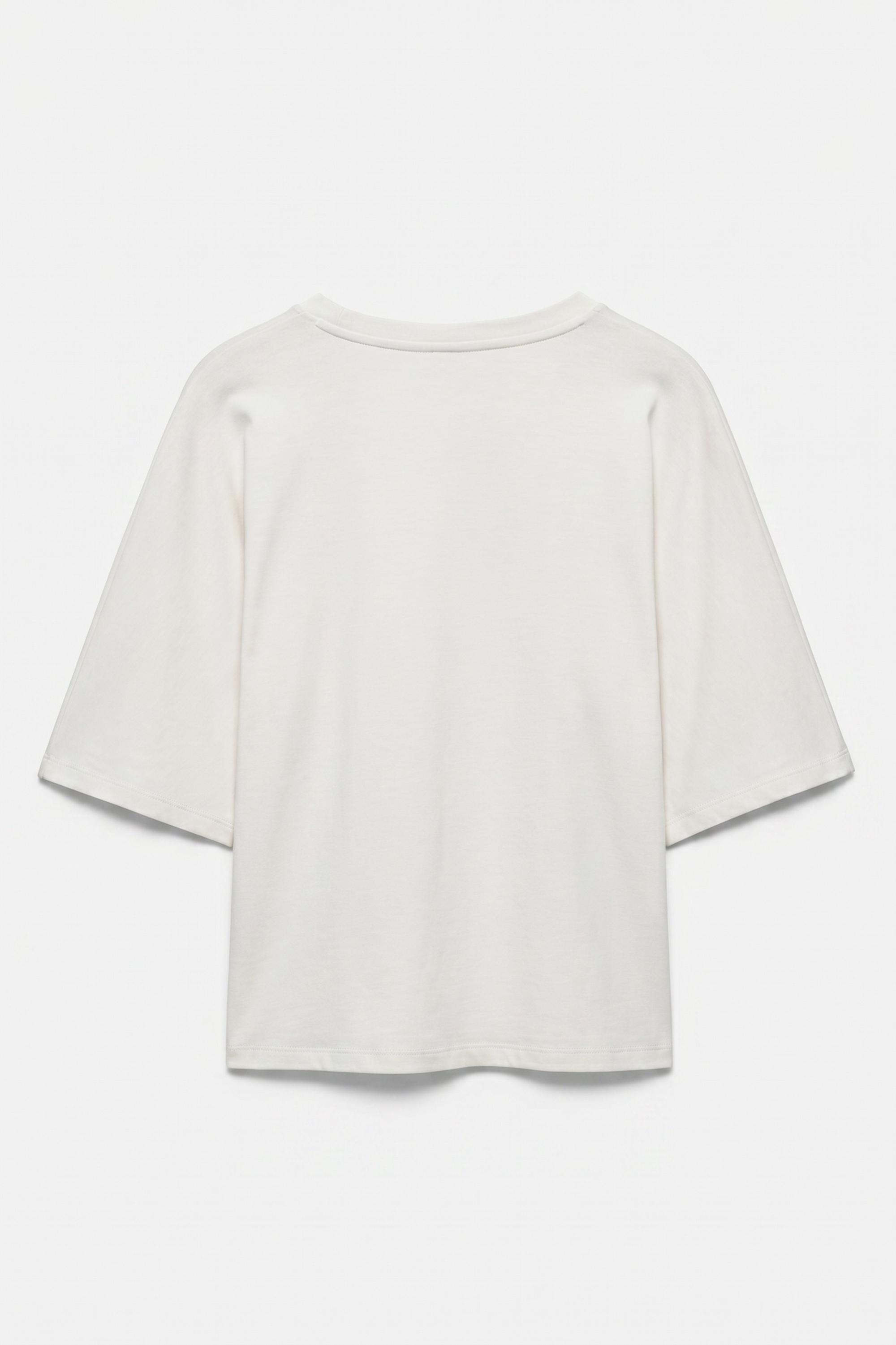 Modal-blend boxy T-shirt — Ecru