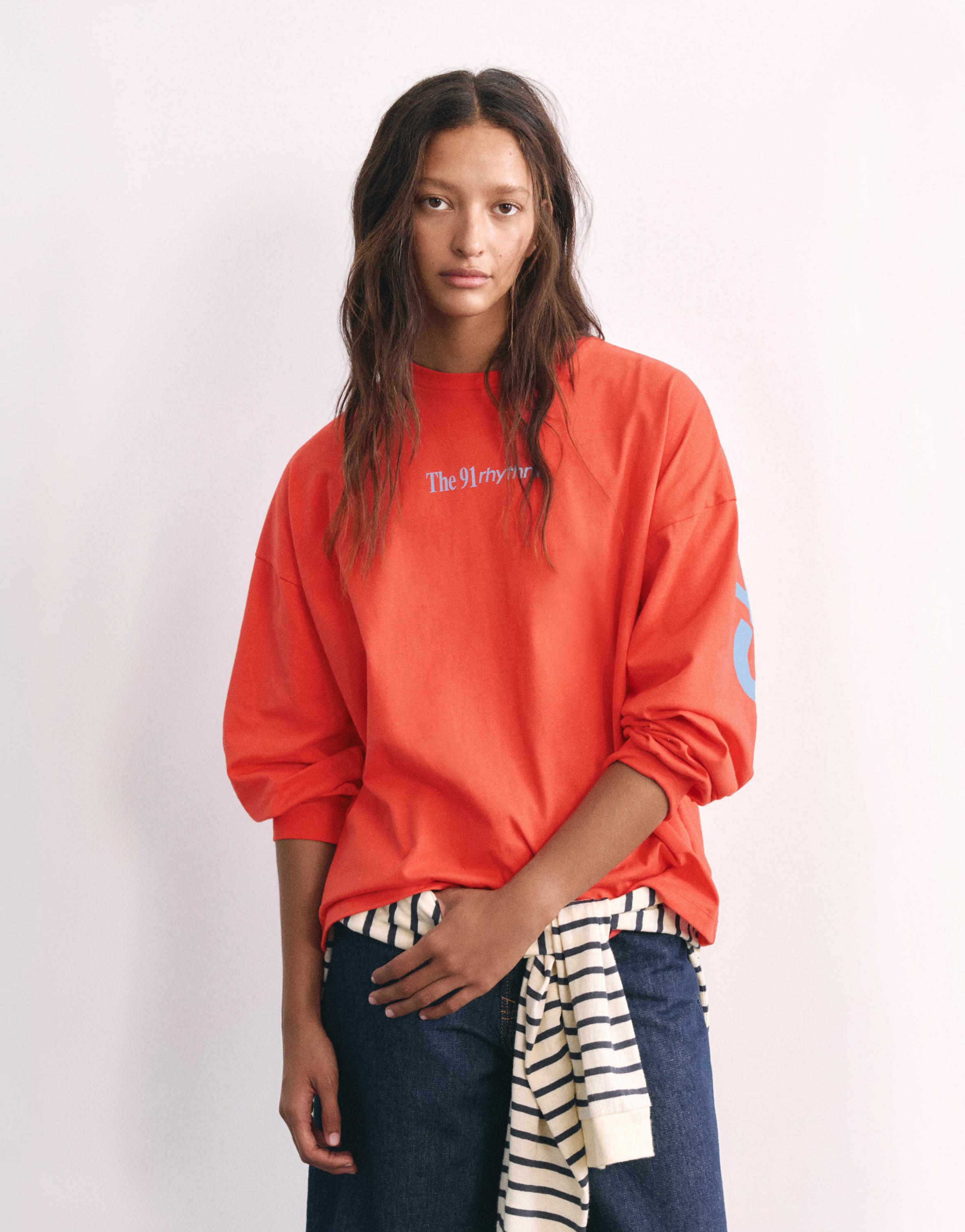 Oversize graphic T-shirt — Bright red