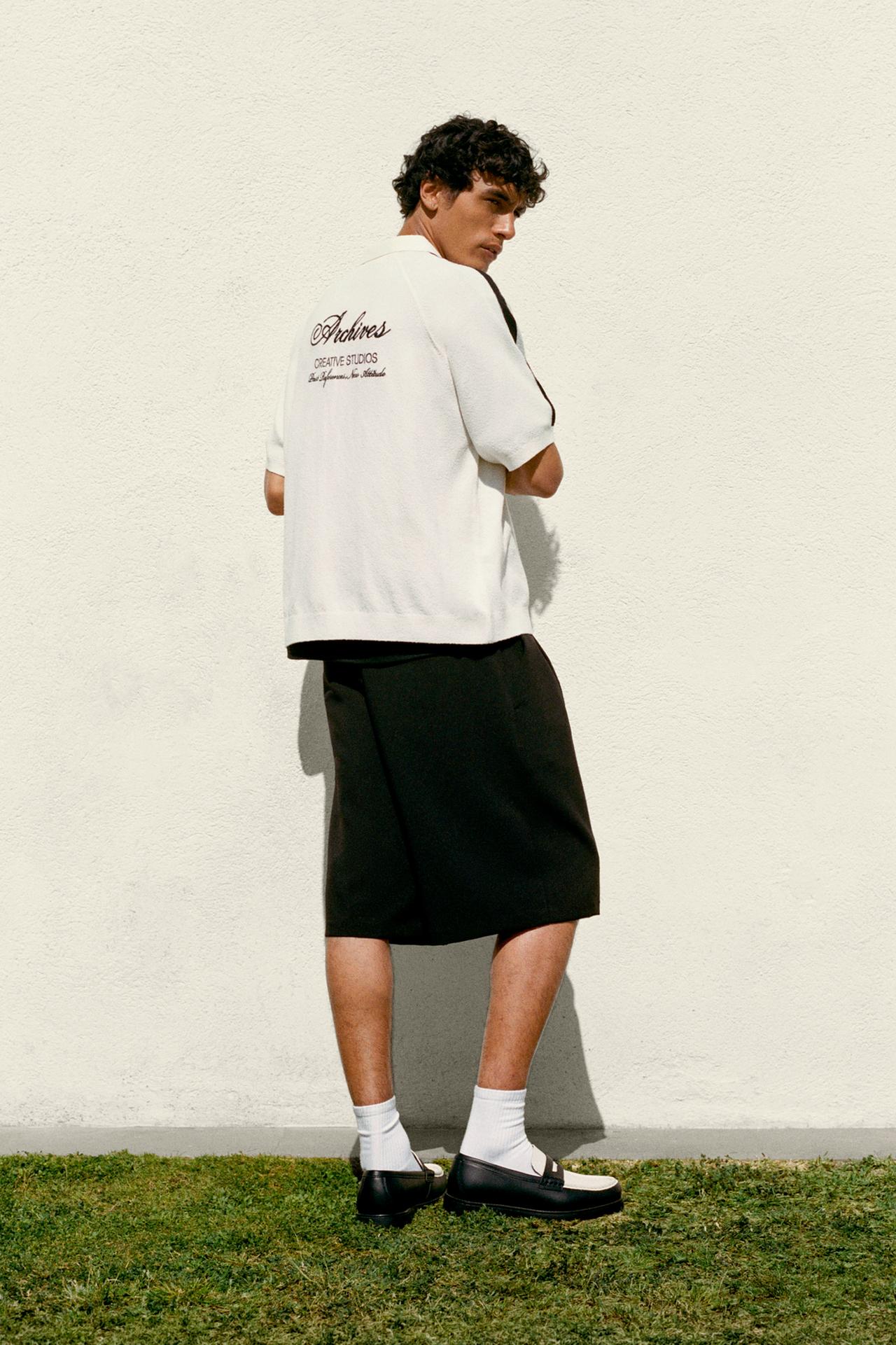 Smart Bermuda shorts with pleats — Black