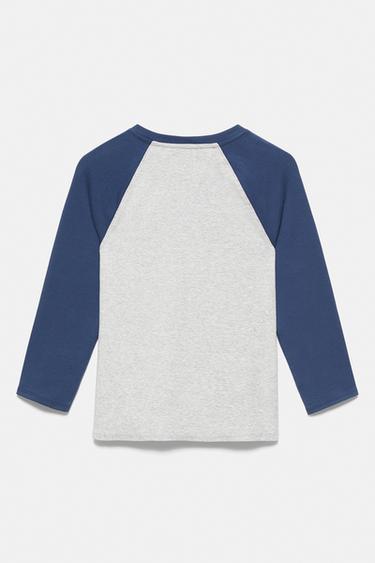 Graphic raglan sleeve T-shirt — Blue marl 7