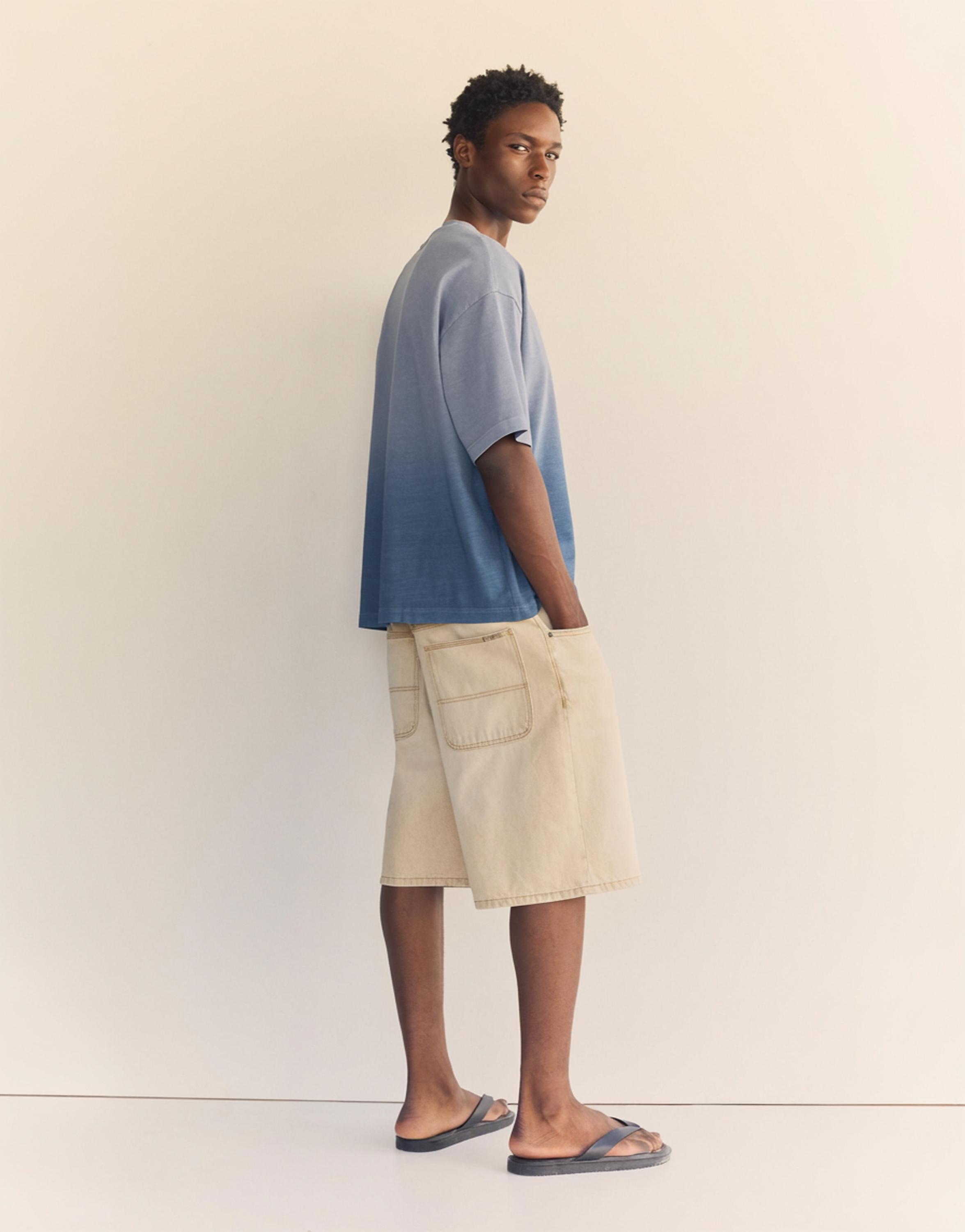 Ombré stud T-shirt — Blue