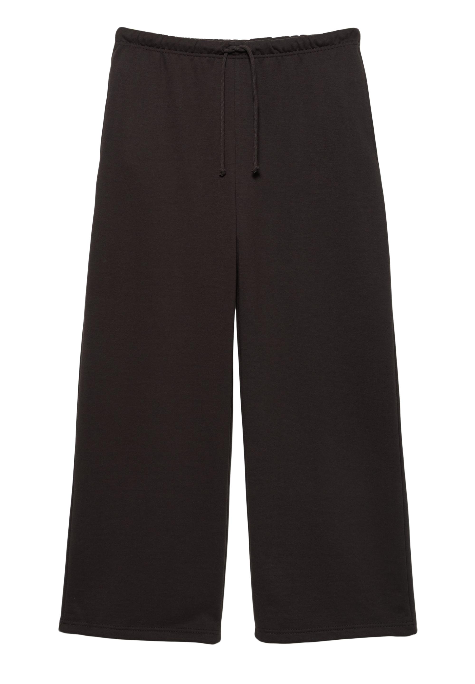 Wide-leg tracksuit bottoms with adjustable hem — Brown