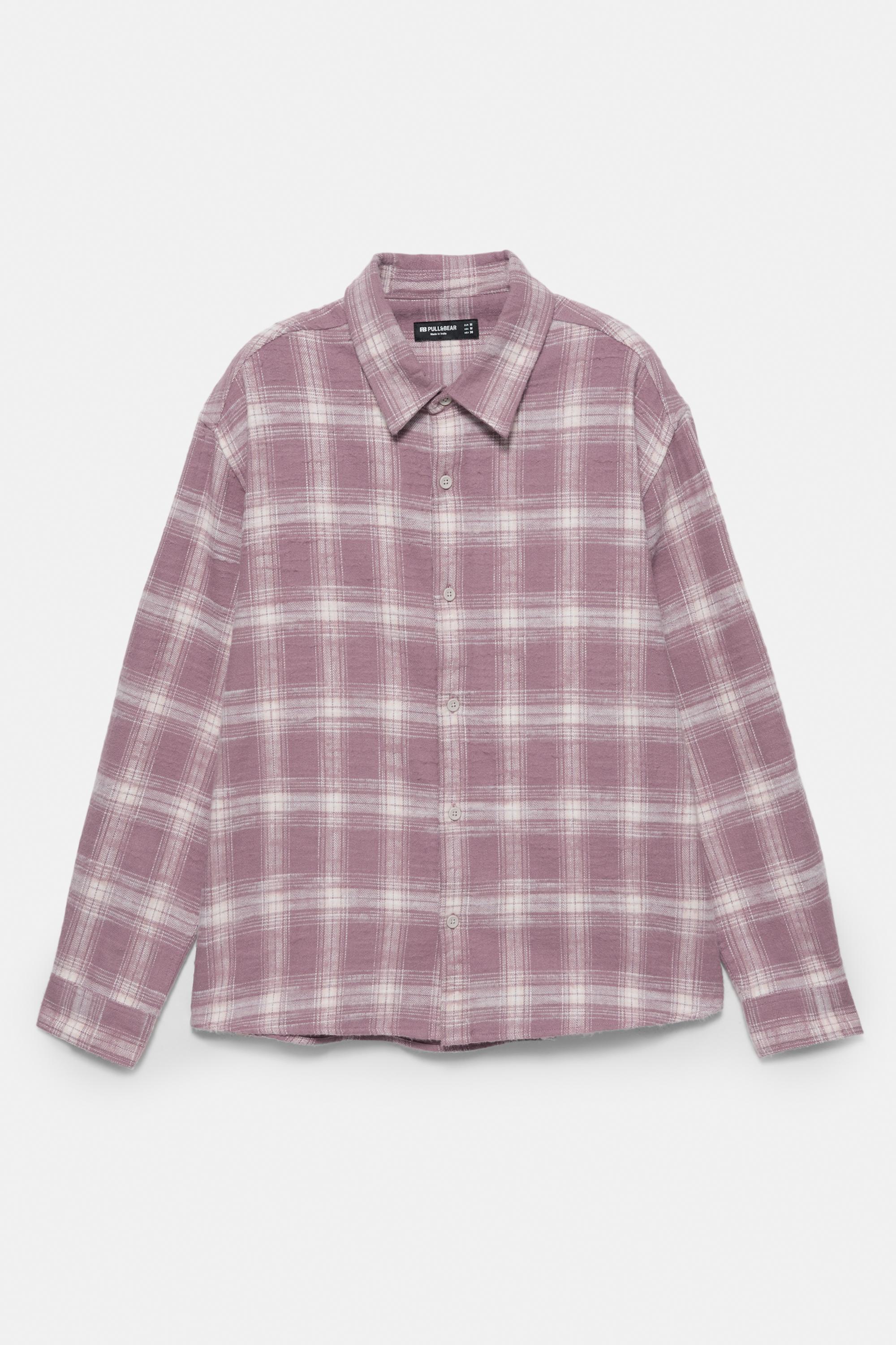 Kareli uzun kollu gömlek - Görsel 19