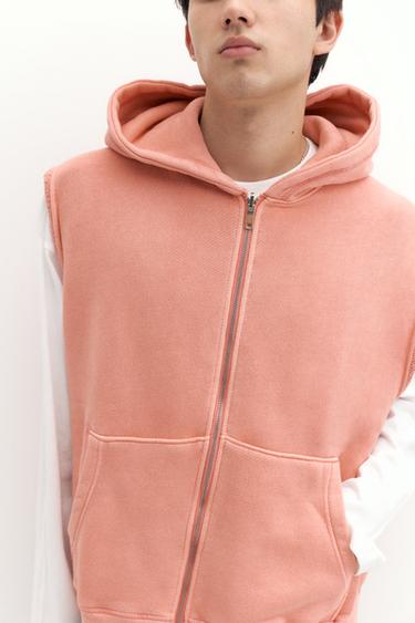 Sleeveless hoodie — Coral 3