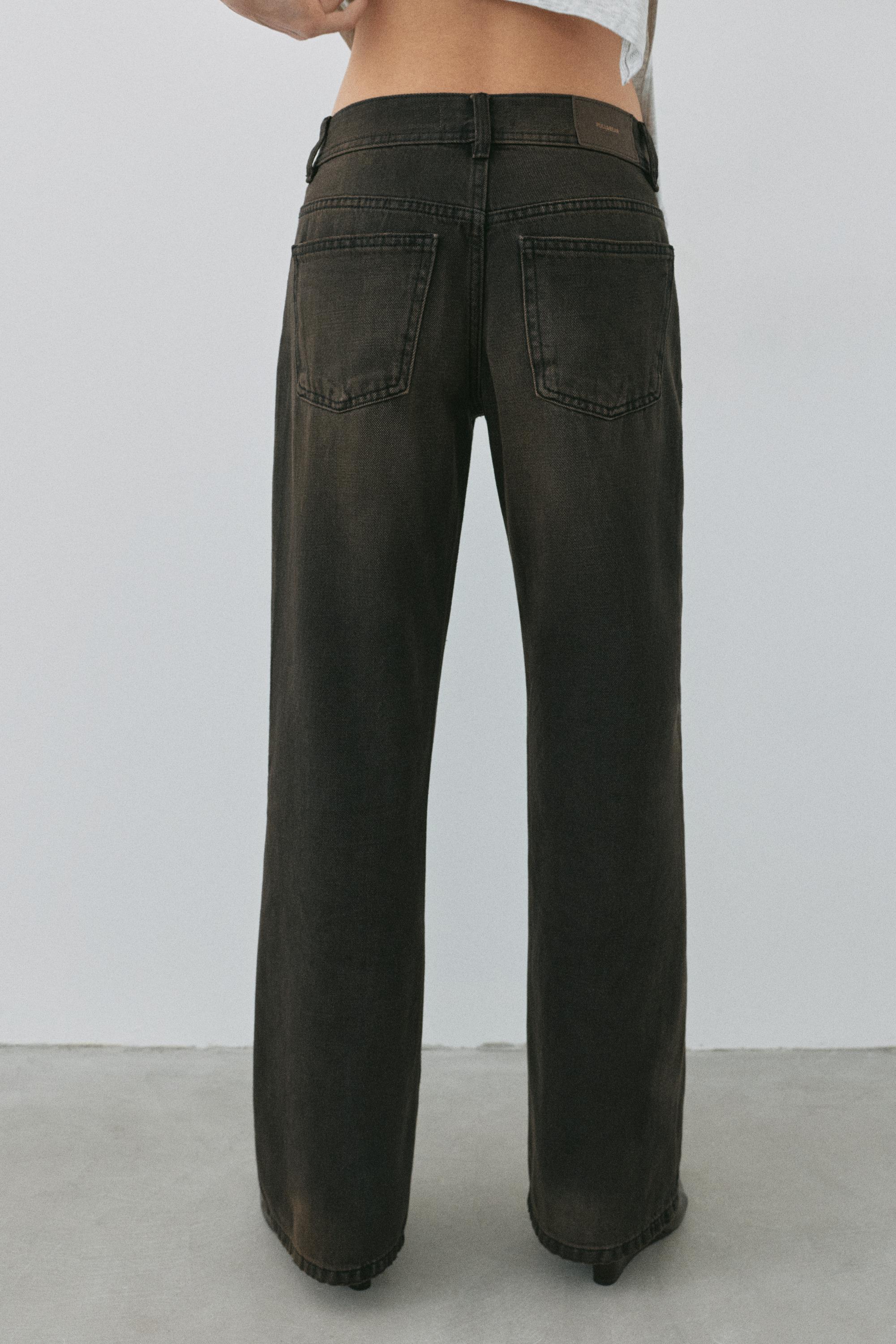 Low-rise straight-leg jeans — Dark brown