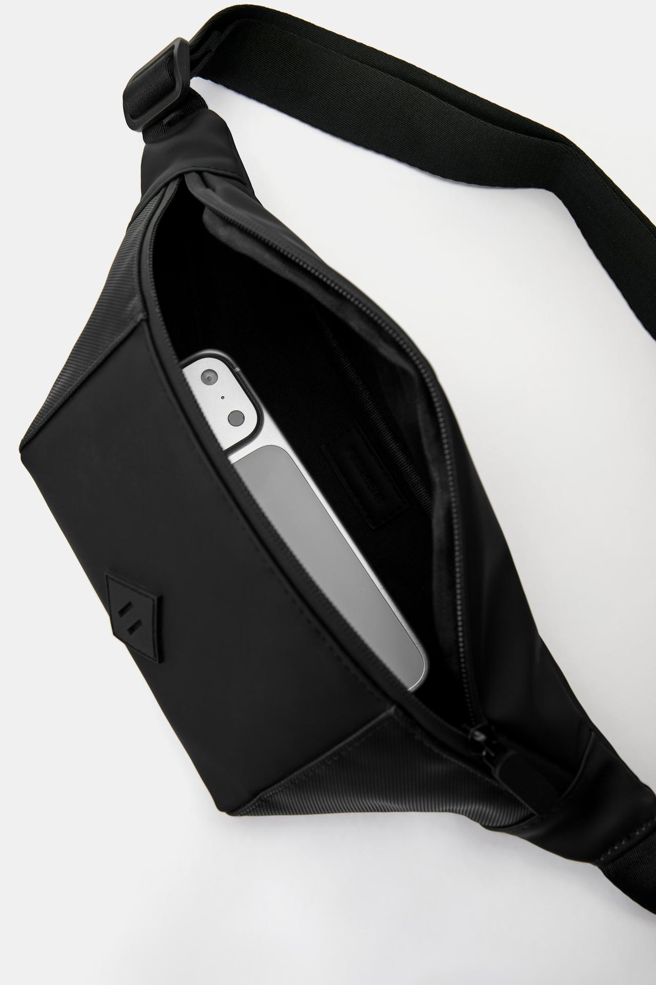 Rubberised belt bag — Black