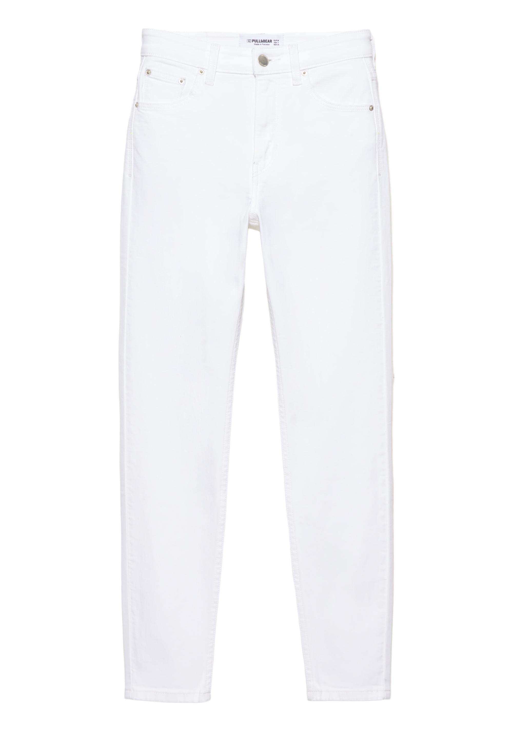 High-waist skinny jeans — Bright white