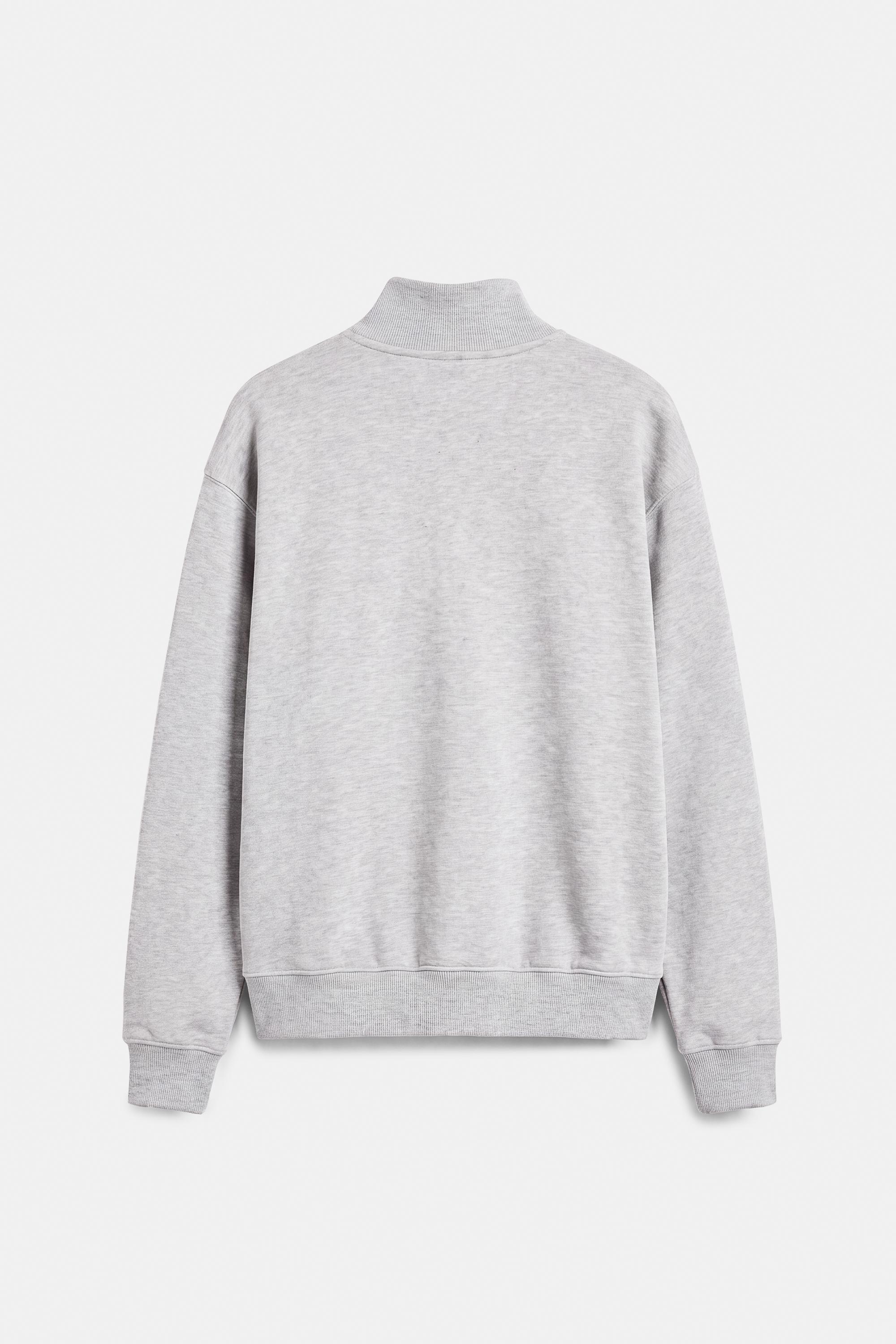 Quarter-zip sweatshirt — Grey marl