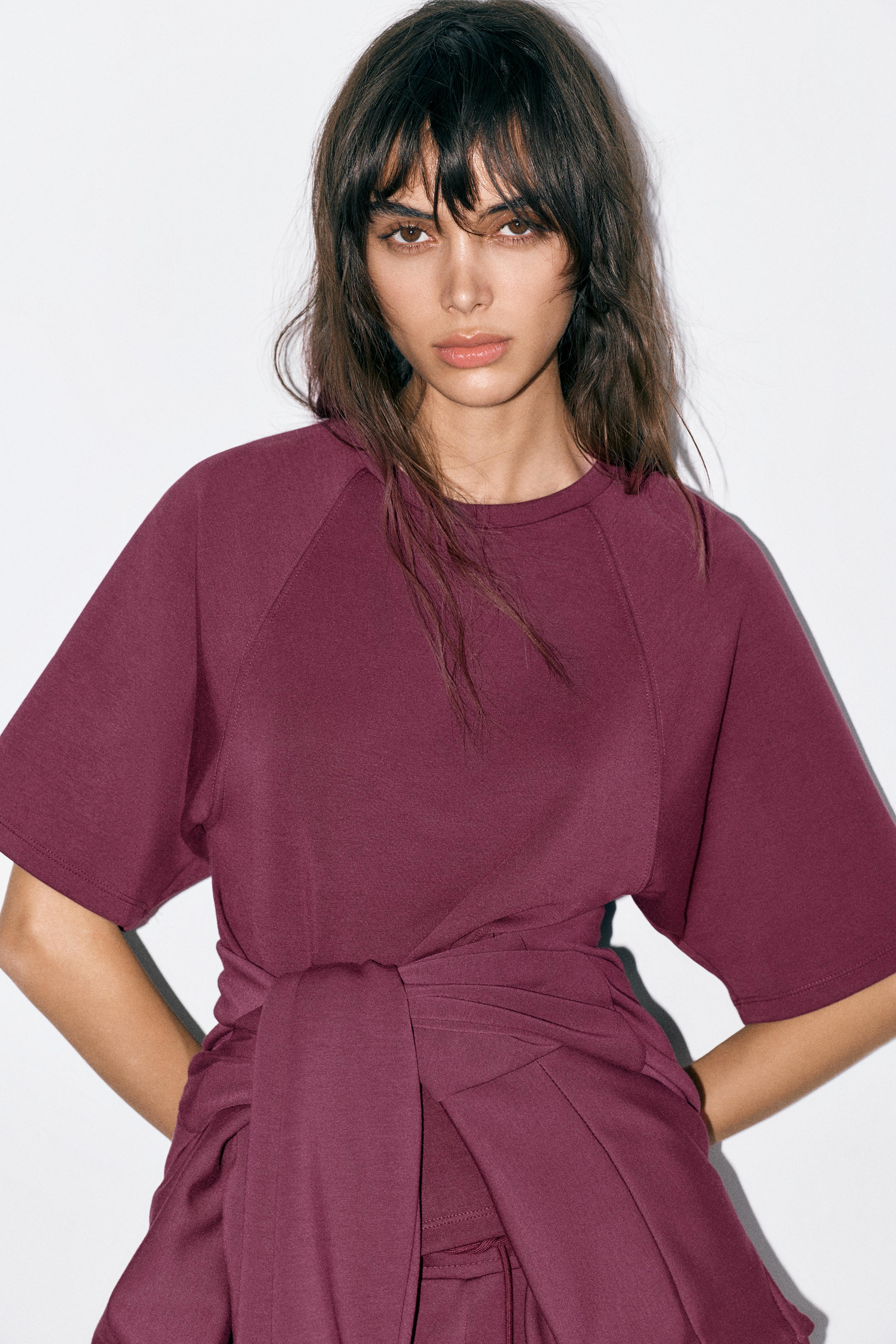 Soft touch short sleeve sweatshirt — Eggplant
