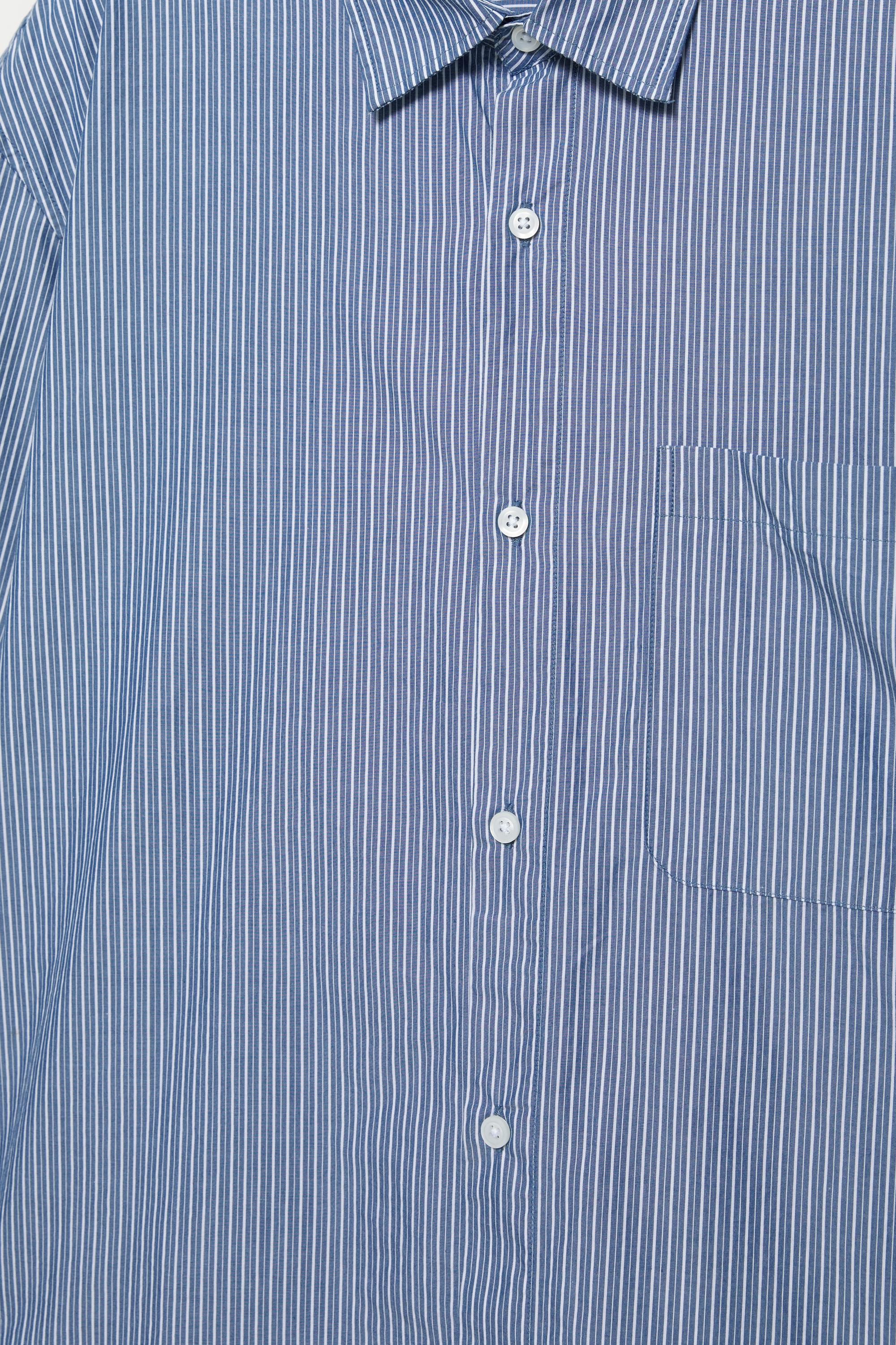 Striped long sleeve shirt — Pale blue
