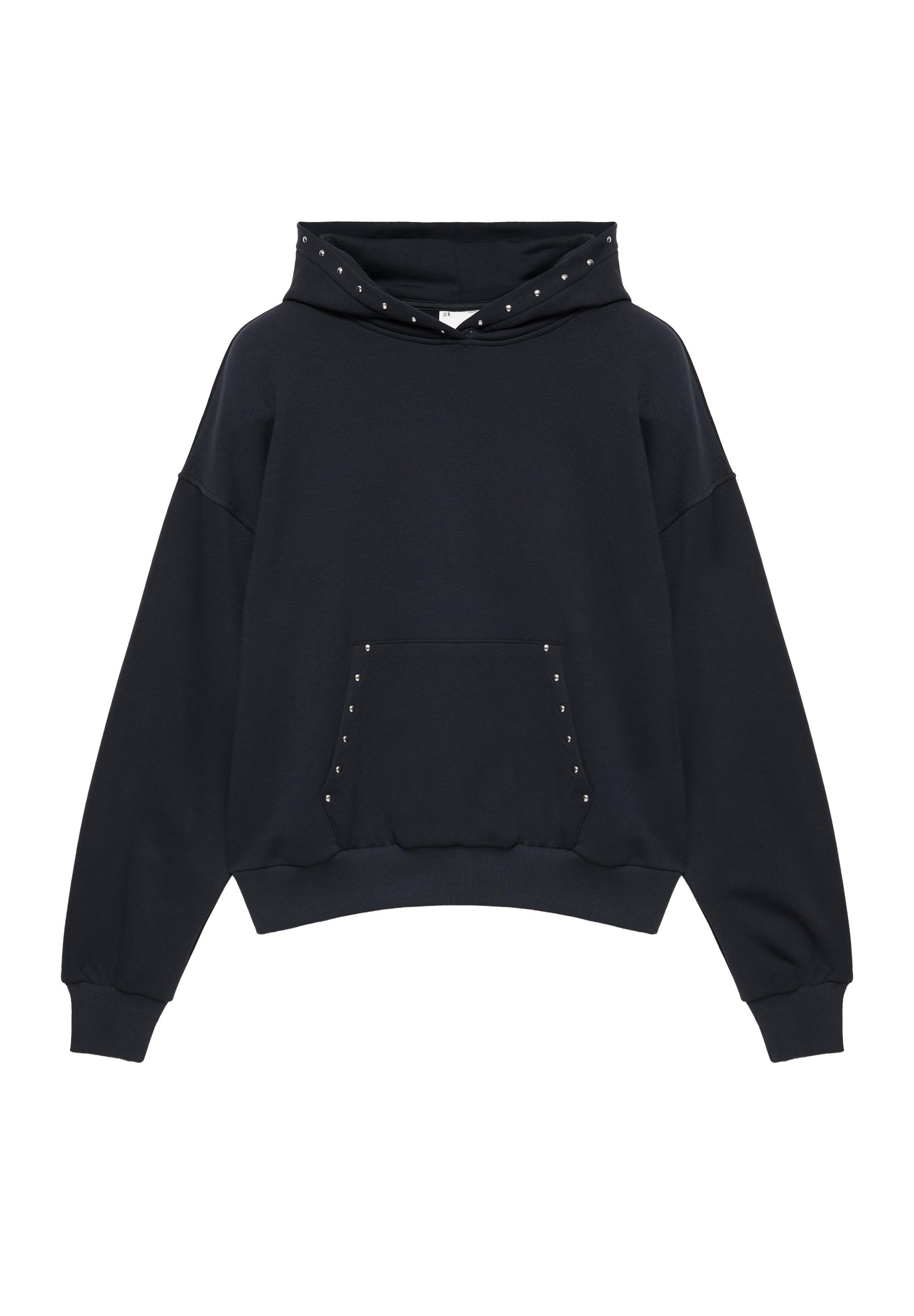 Studded hoodie — Dark grey