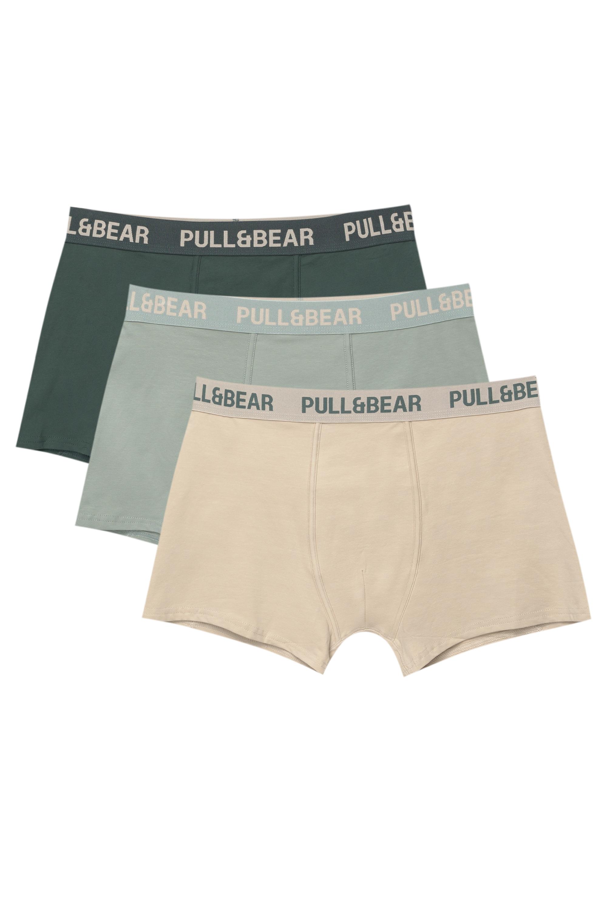 Pull&Bear logolu 3’lü boxer paketi