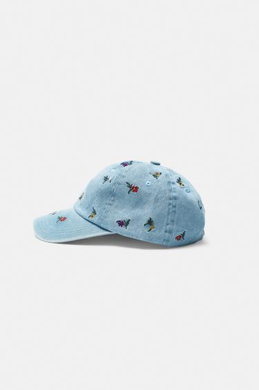 Embroidered floral cap — Black 3