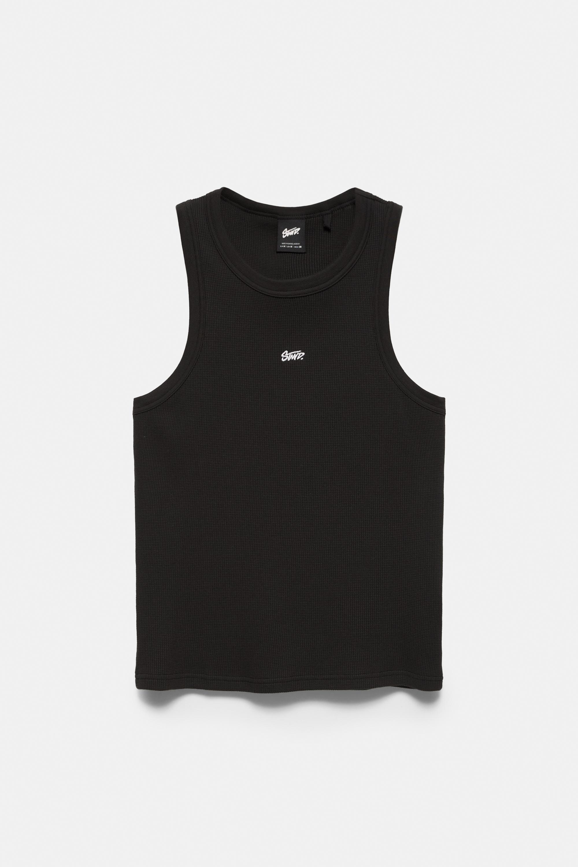 STWD waffle-knit vest — Black