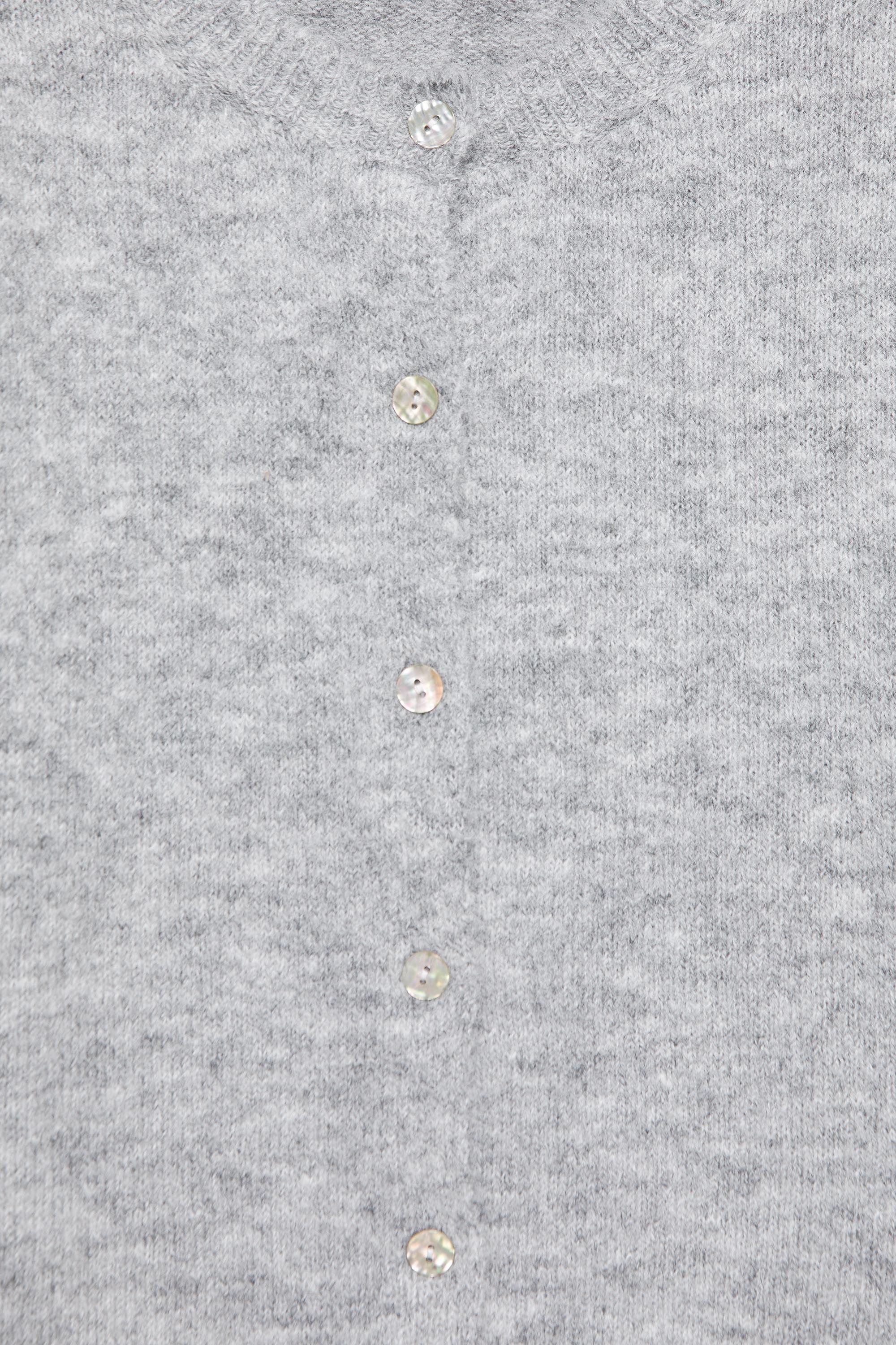 Short sleeve cardigan — Grey marl