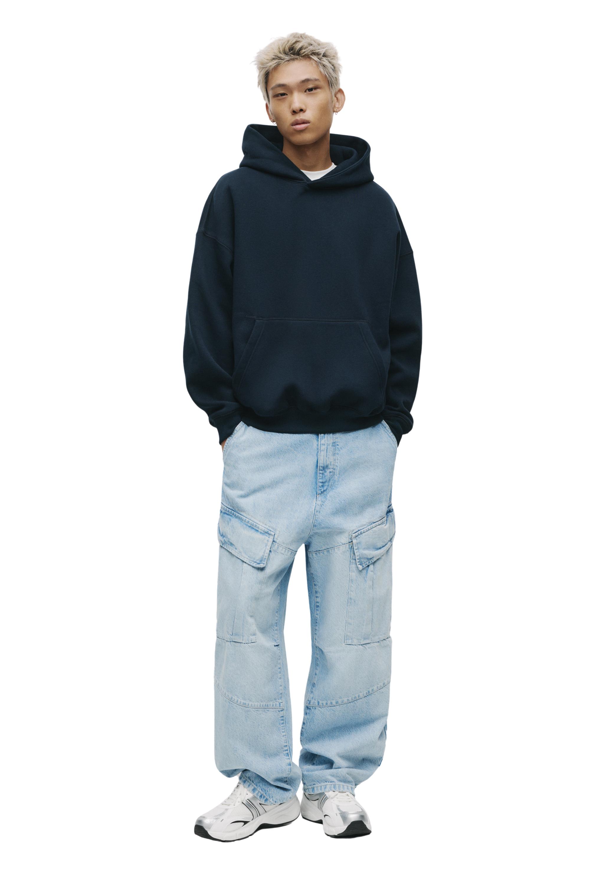 Bol kesim kapüşonlu sweatshirt - Görsel 39