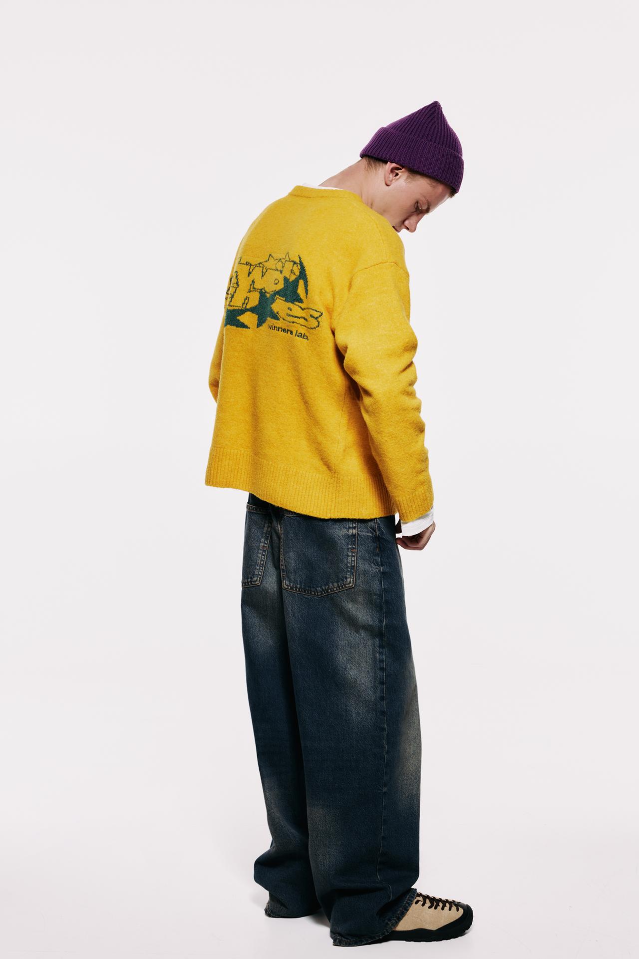 STWD embroidered knit jumper — Yellow