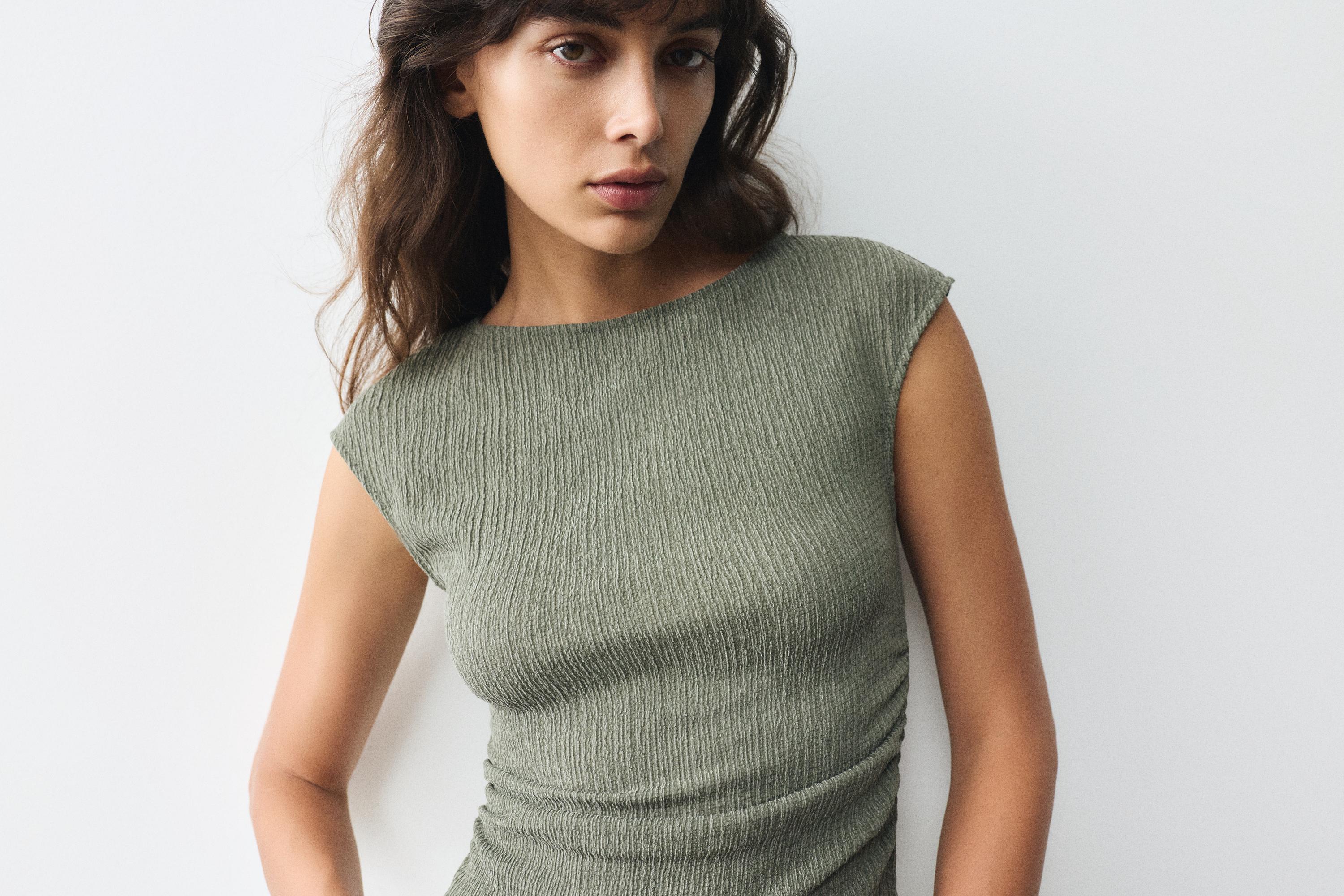 Crepe top — Khaki