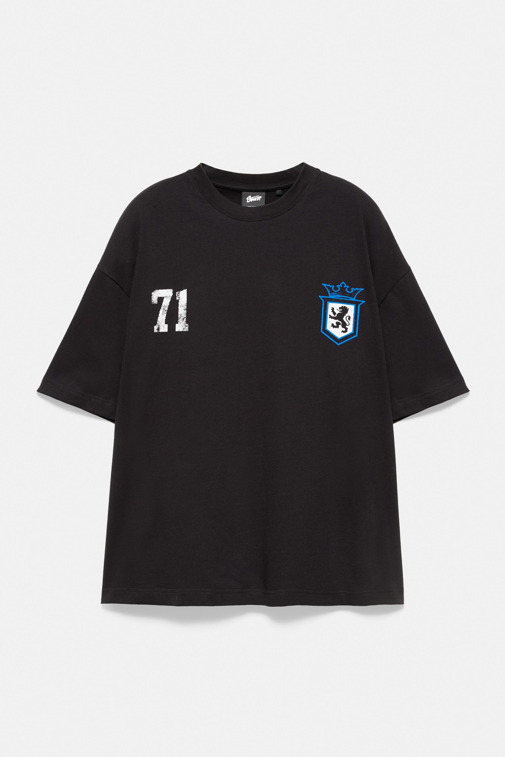 STWD boxy-fit lion graphic T-shirt — Black