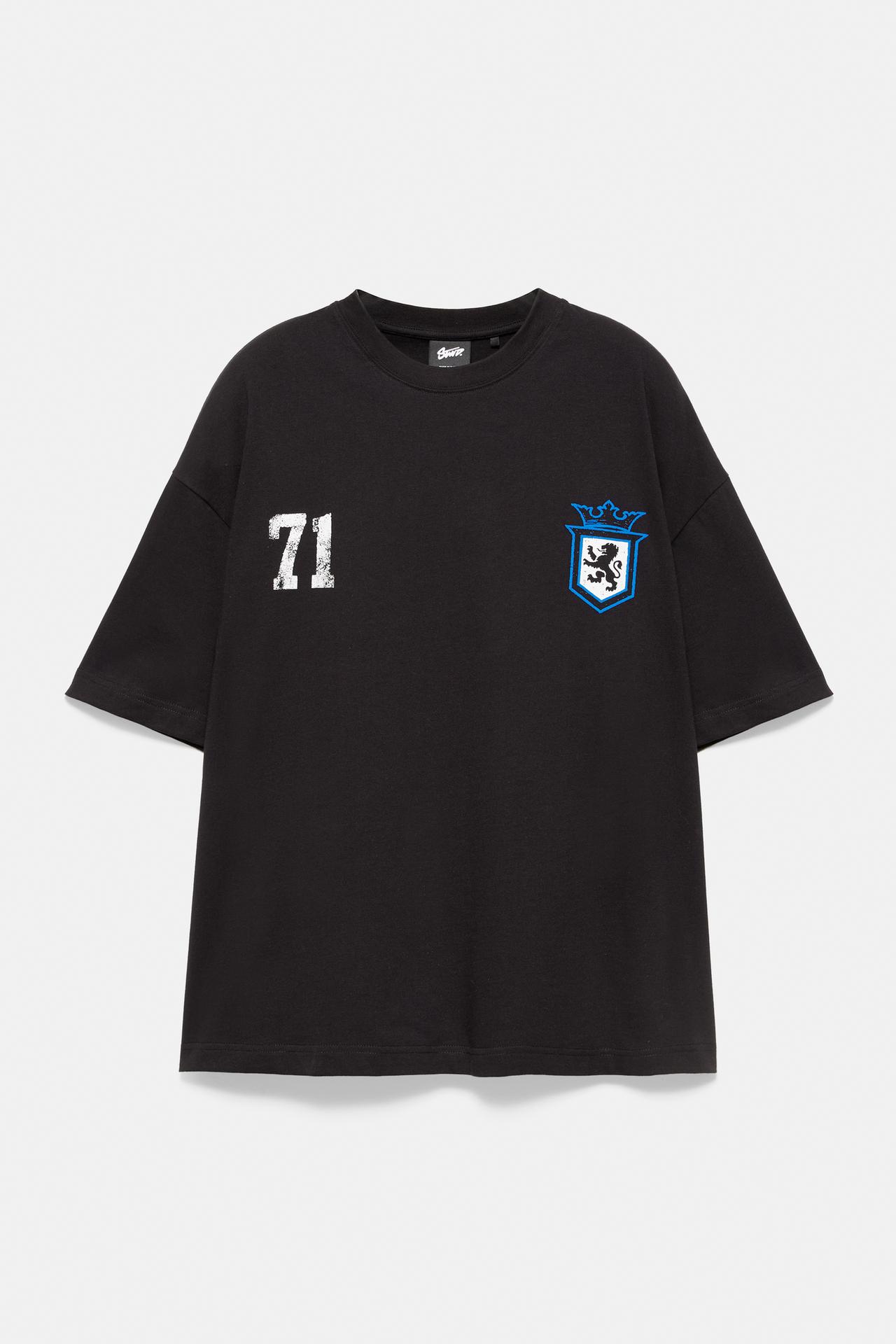 STWD boxy-fit lion graphic T-shirt — Black