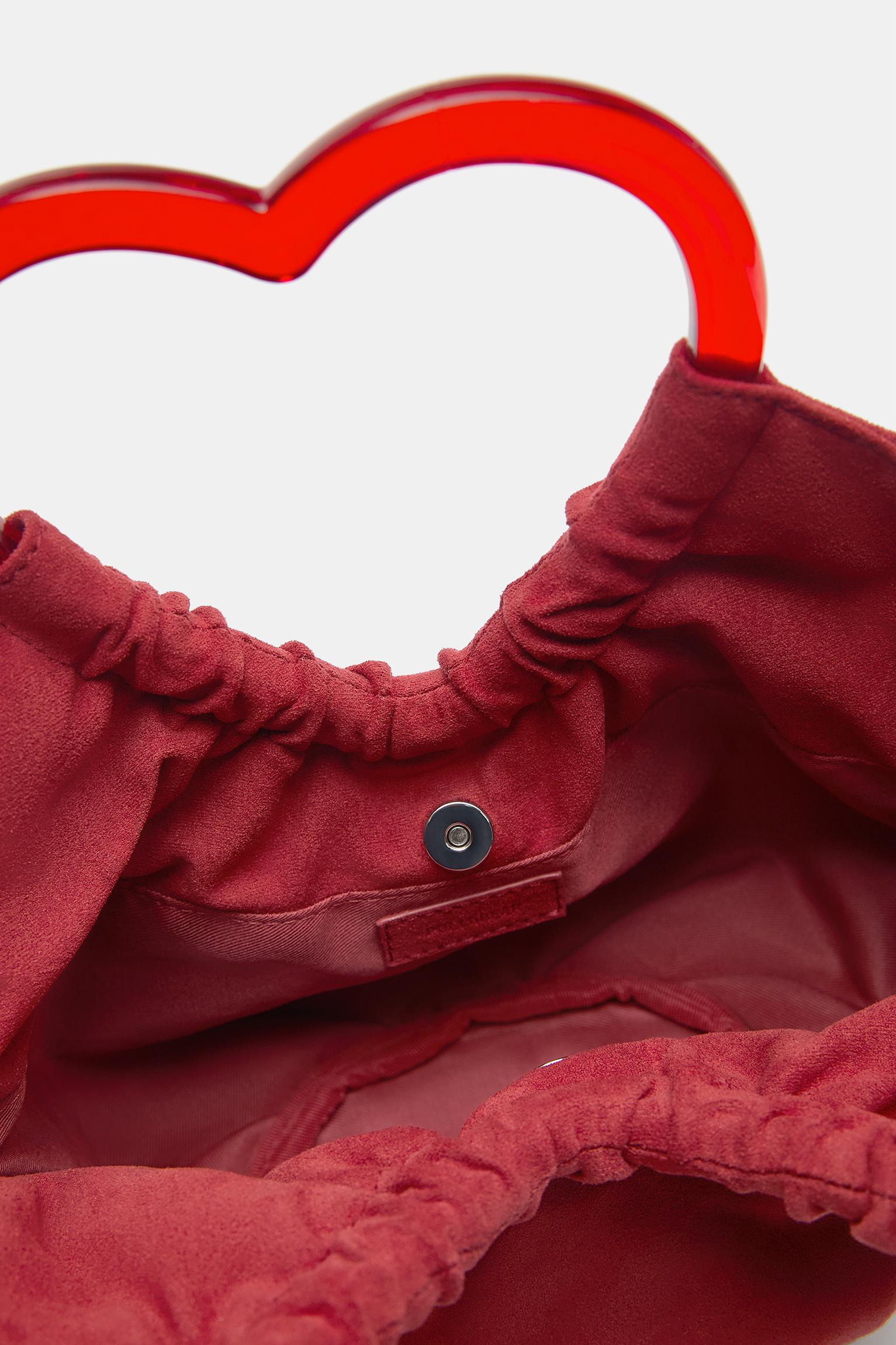 Heart-handle handbag — Red