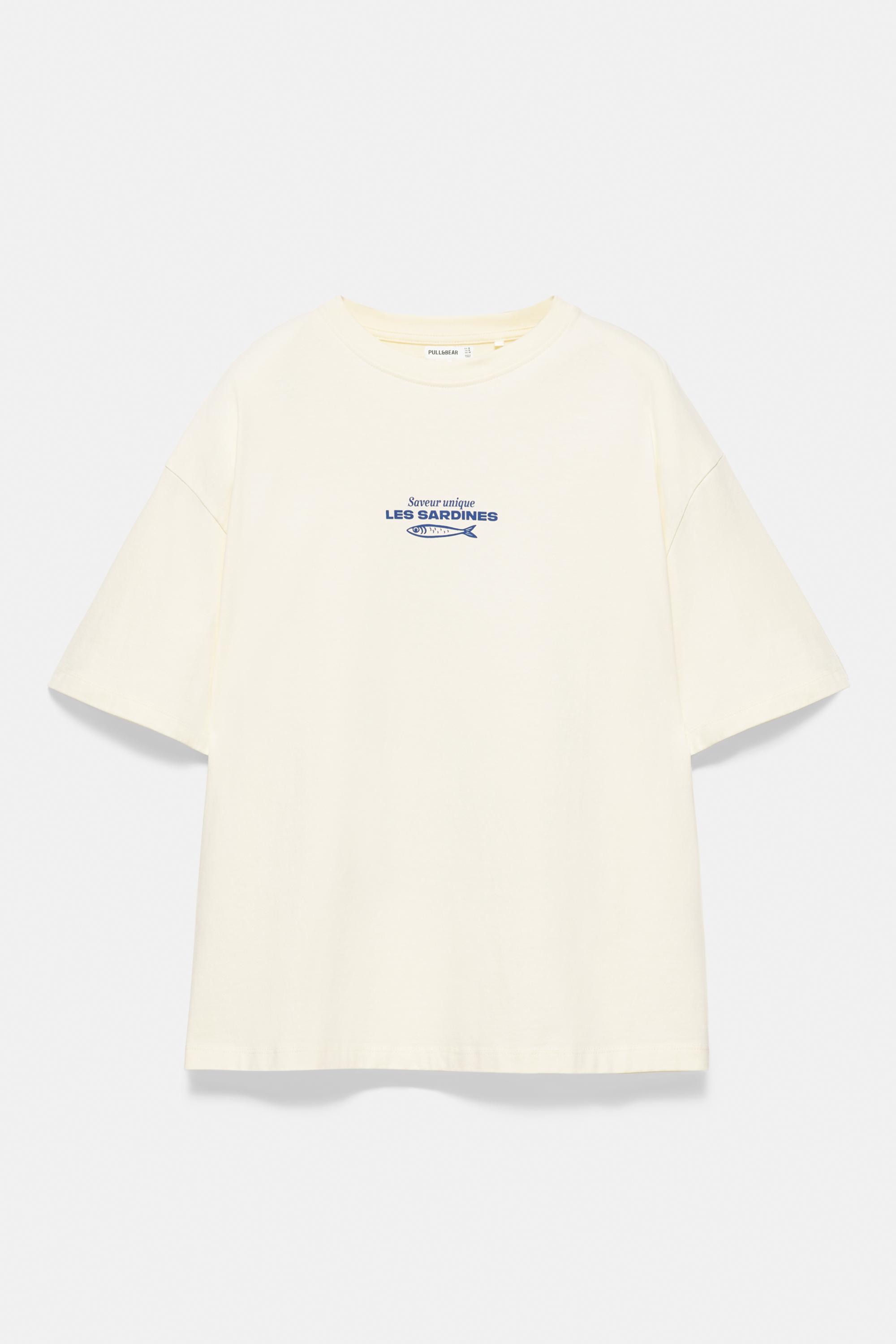 Oversize sardine graphic T-shirt — Yellow