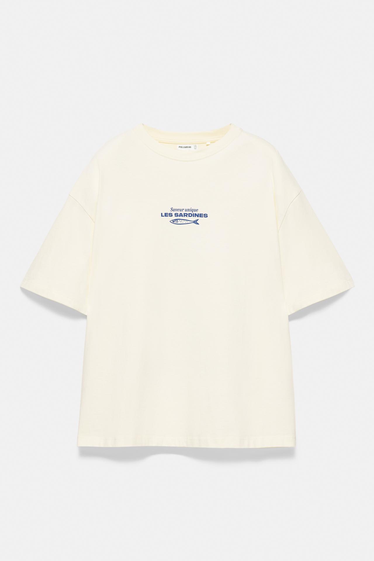 Oversize sardine graphic T-shirt — Yellow