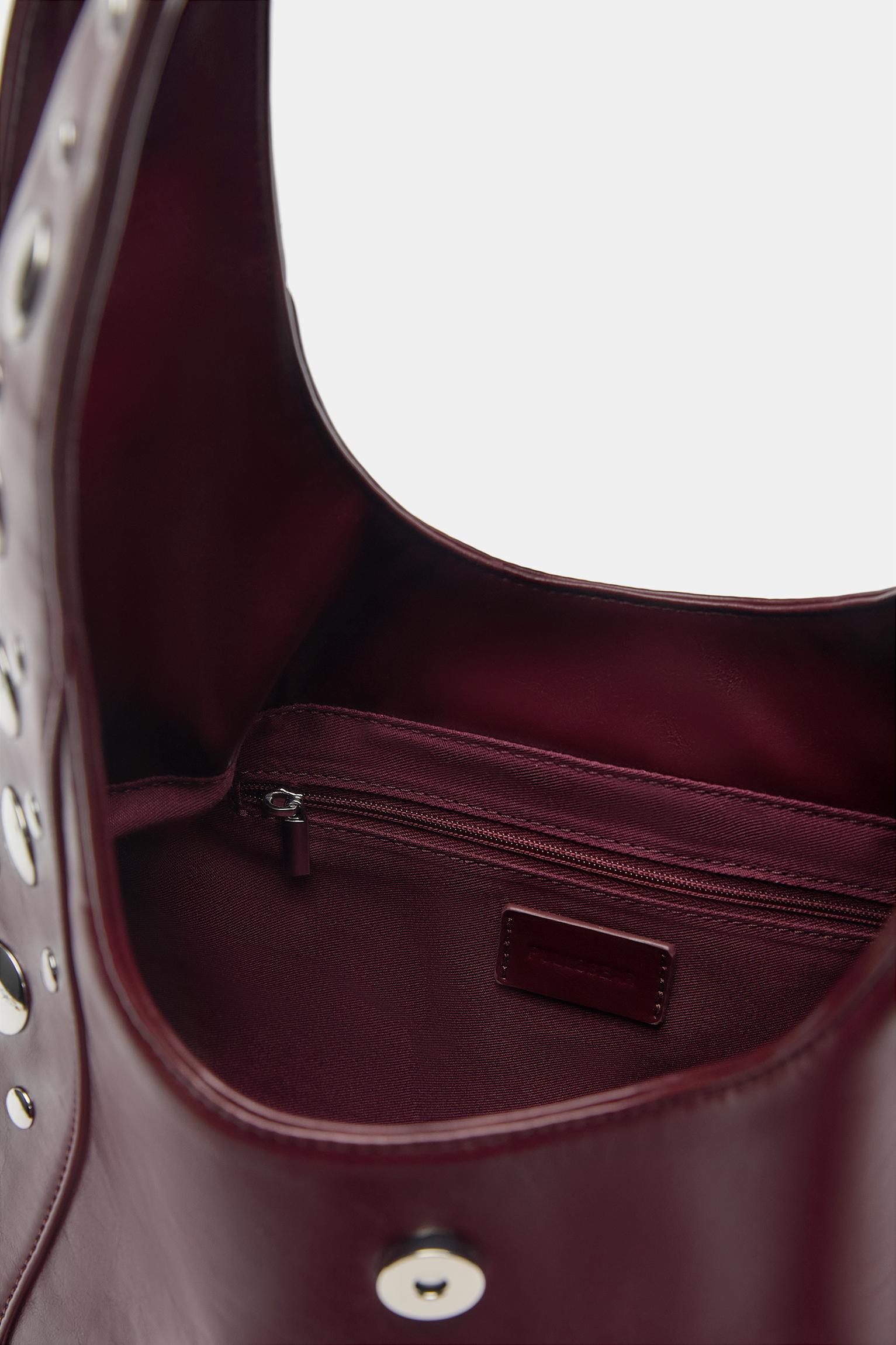 Studded shoulder bag — Burgundy