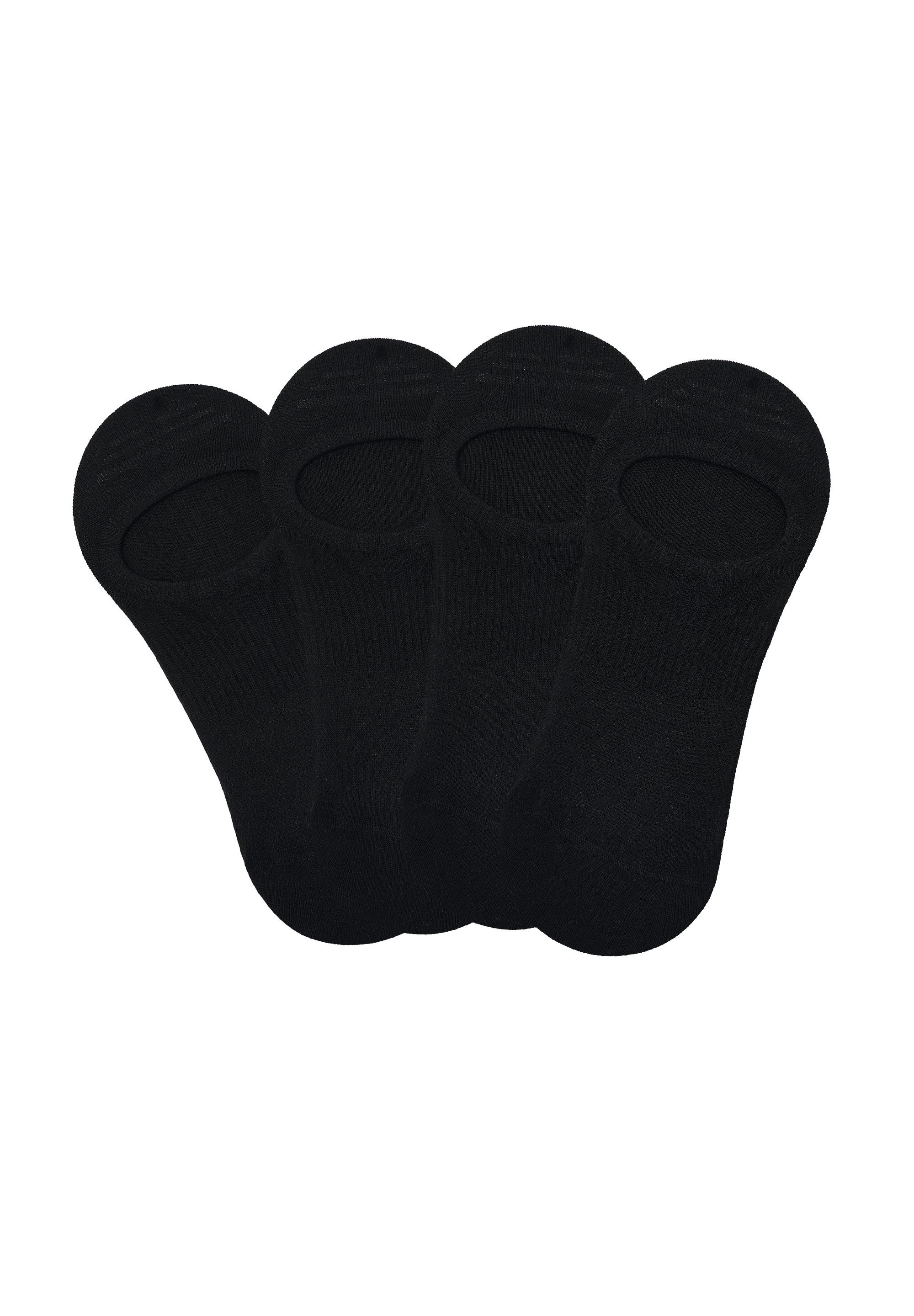 Pack of 4 invisible ankle socks — Black (alternate view)