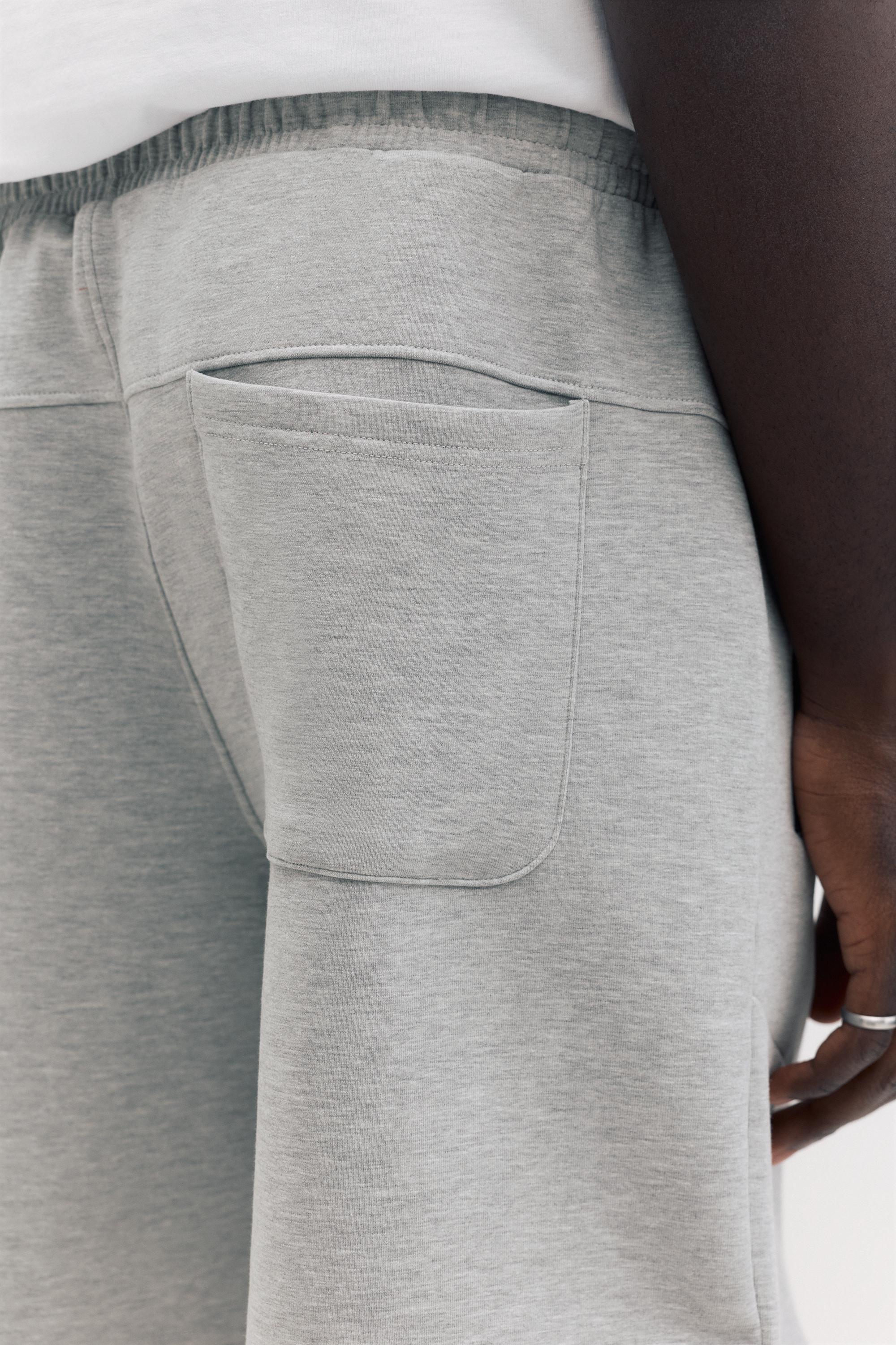 Regular fit jogger Bermuda shorts — Grey marl
