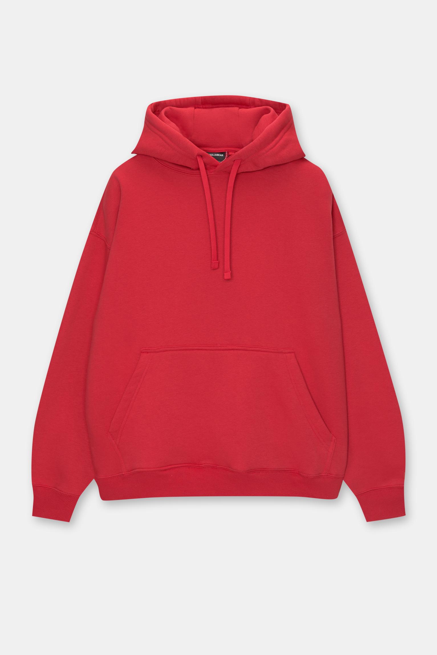 Pull and bear hoodie red best sale