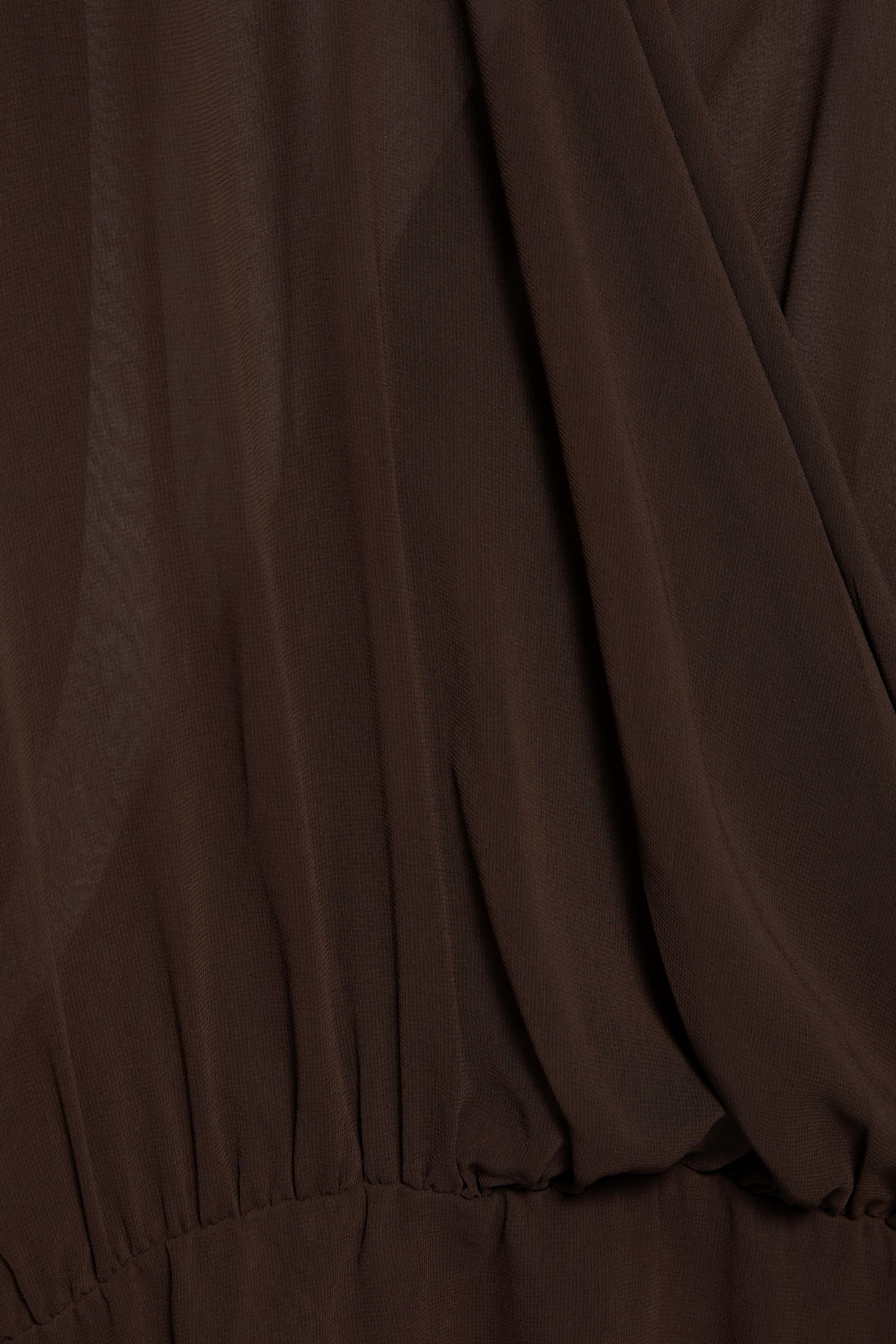Draped wrap dress — Brown