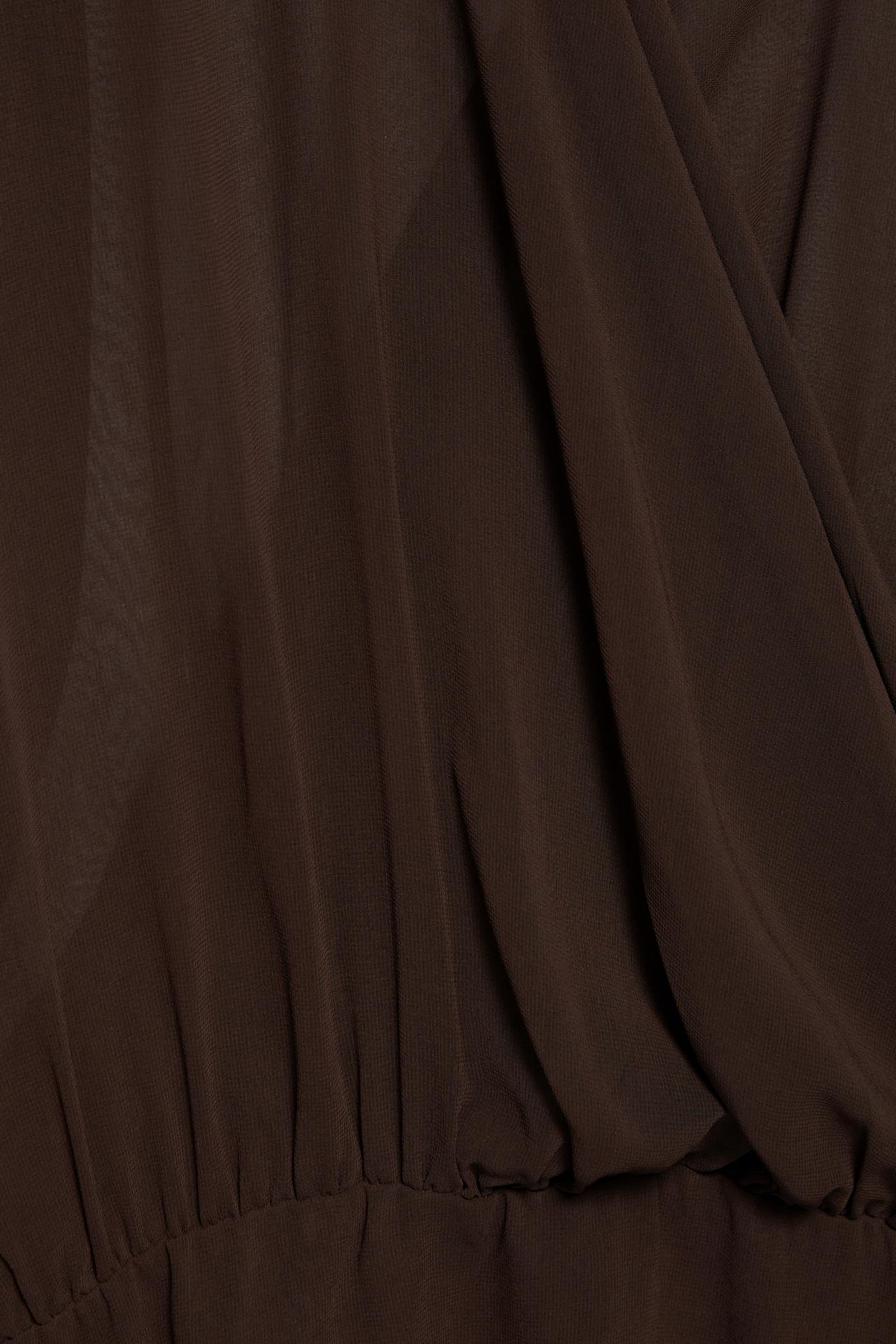 Draped wrap dress — Brown