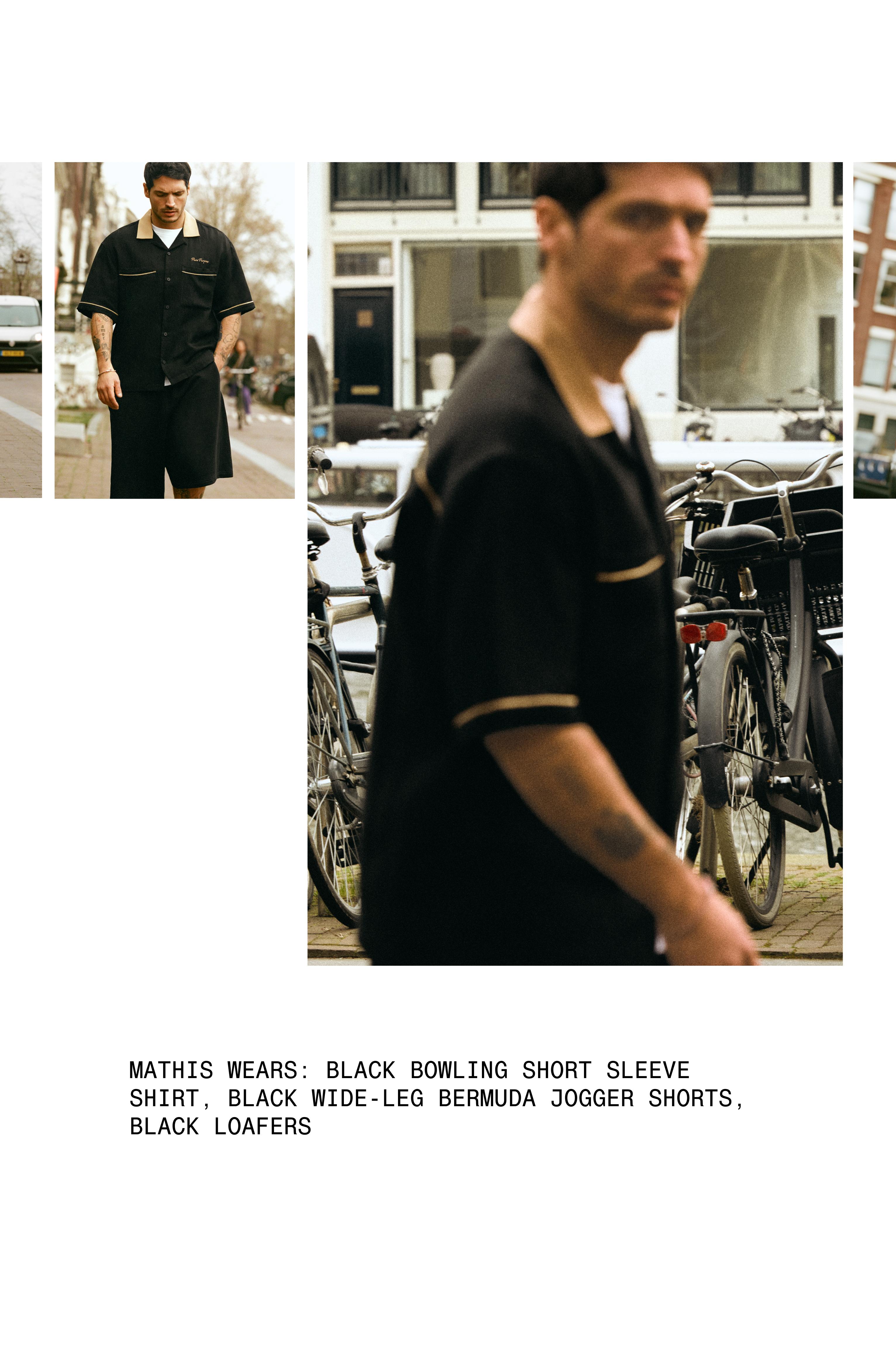 Bowling short sleeve shirt — Black