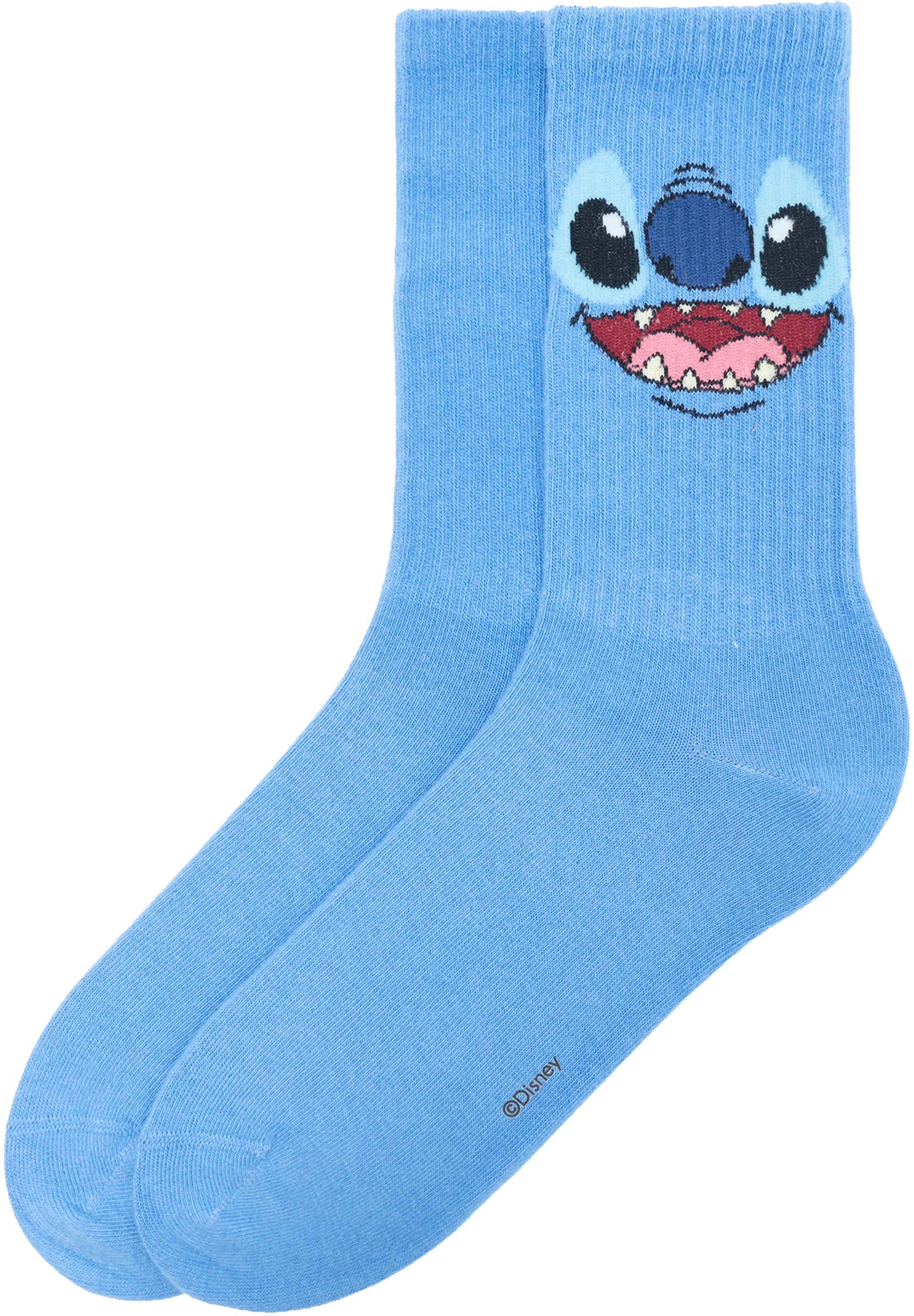 Stitch graphic socks — Blue